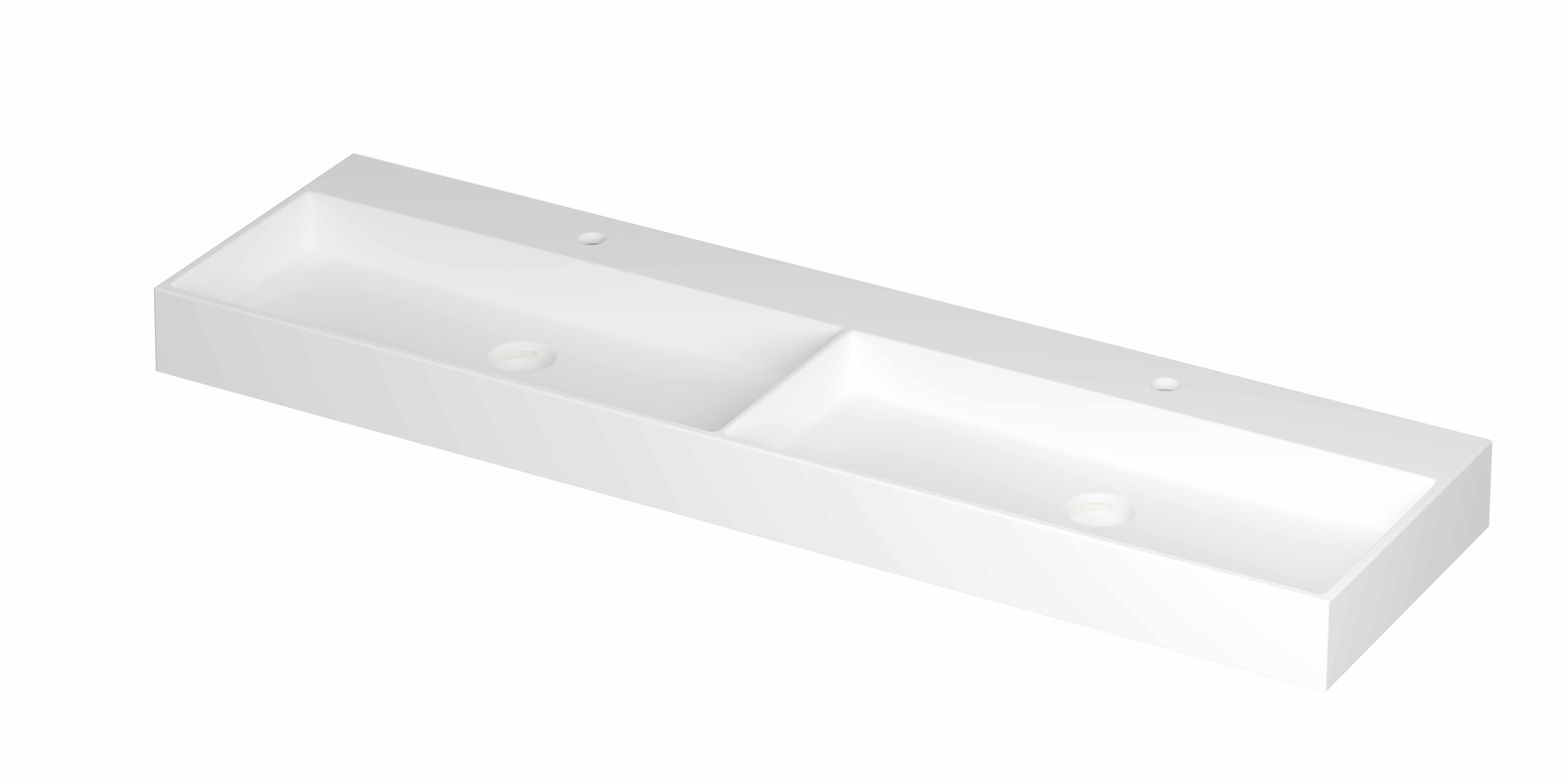 INK United wast. porselein dubbel met 2 krgt. incl. keram. click plug en verb. overl. syst. 0206492 Mat wit 1600x450x110