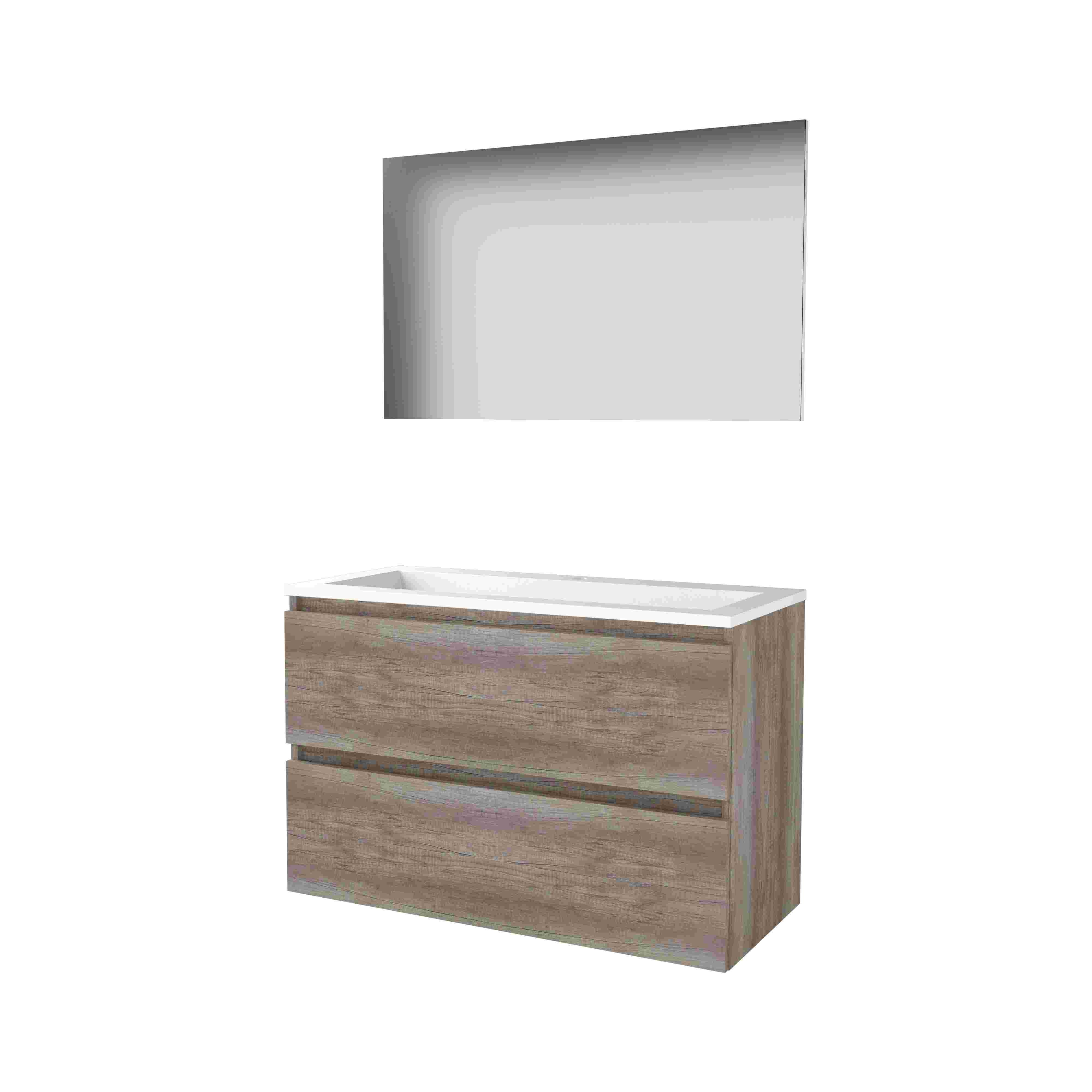 Basic Basic 46 onderk. GL incl. 2 la + Acryl wast. incl. 1 krgt. incl. spg. op plaat B1000xD460 Scotch Oak / 1810401