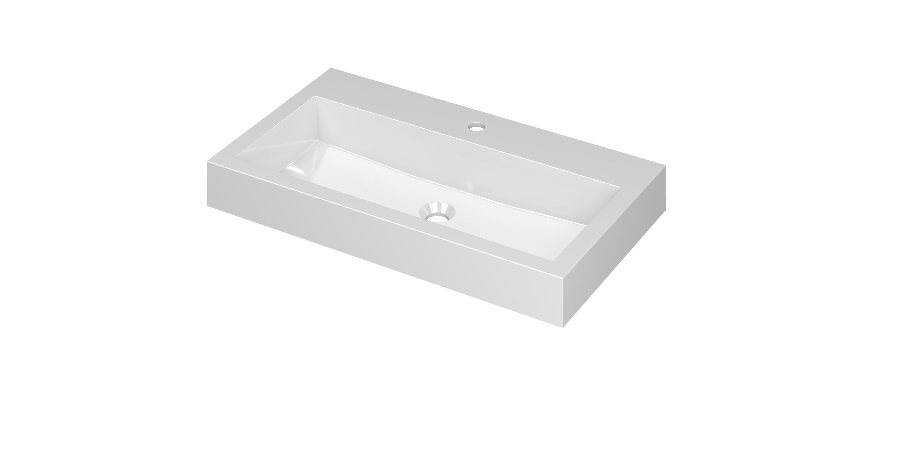 INK Momento wast. Polystone met 1 krgt. 3421016 Glans wit H90xB800xD450