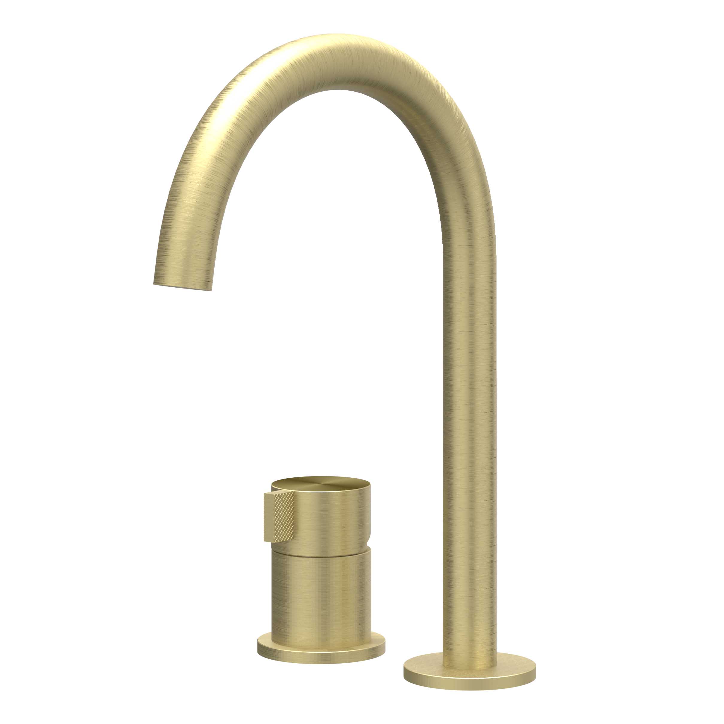 IVY Tribe Wastafelmengkraan 2-gats bladmontage met uitloop coldstart 6100512 RVS316 gebr. mat goud PVD