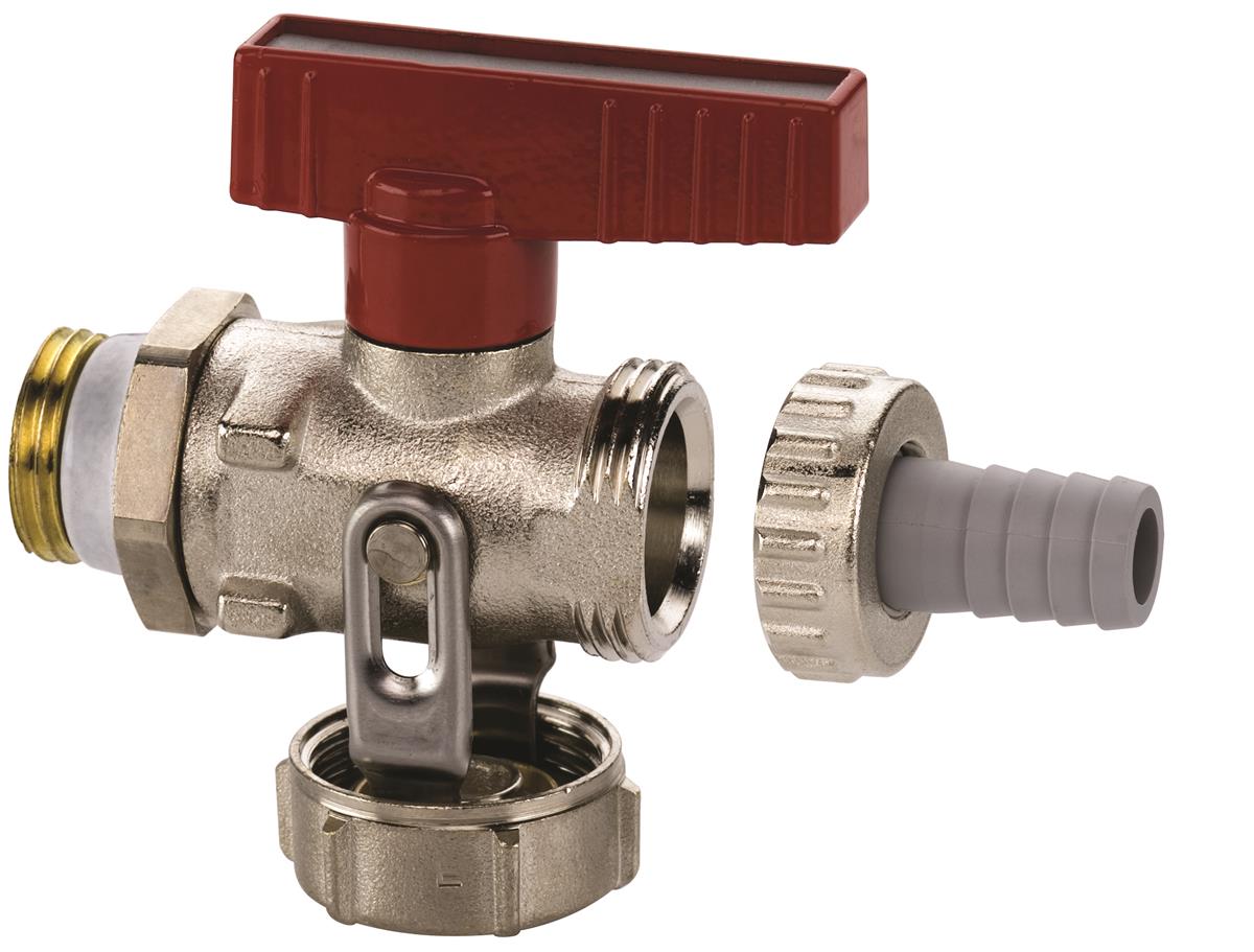 Simplex vulaftapkraan KFE recht 1/2 nikkel m/slangtule+hendel