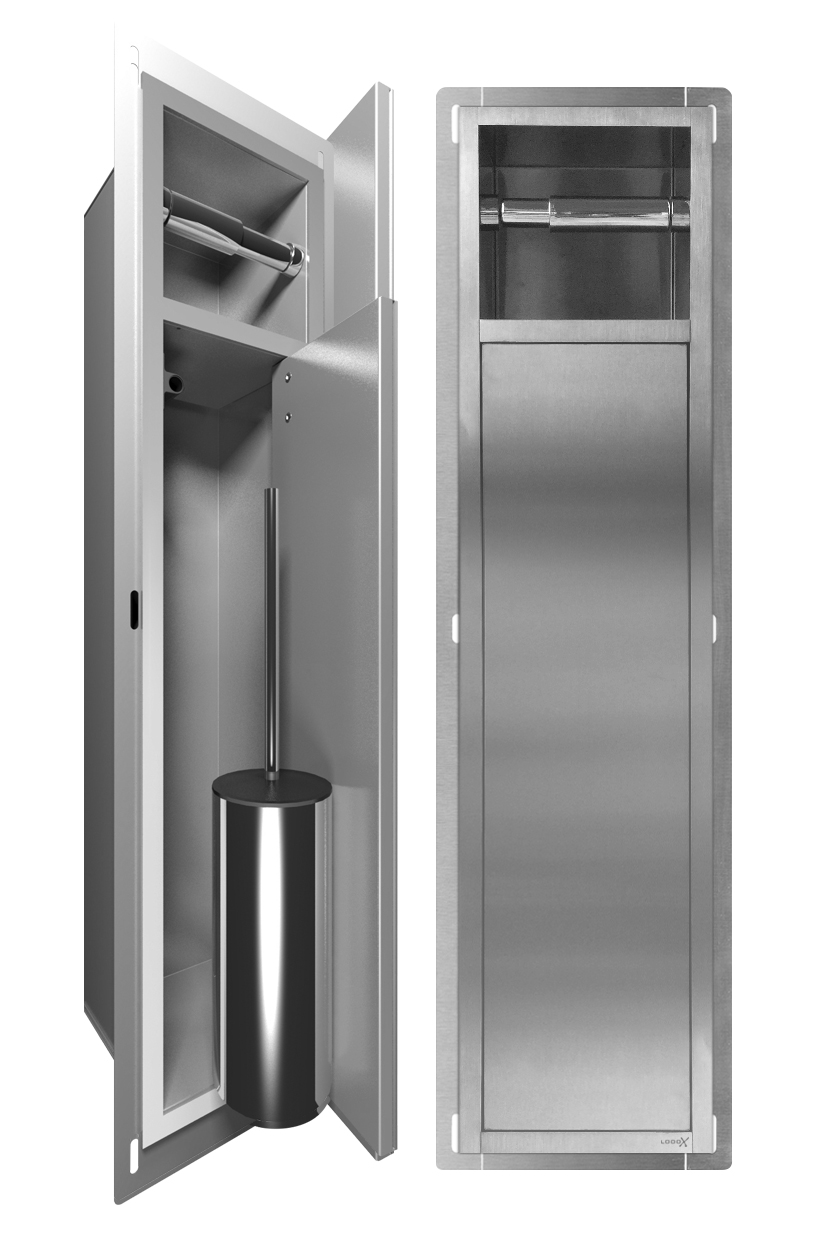 LoooX Closed inbouw toiletborstelgarnituur/rolhouder CL7 RVS