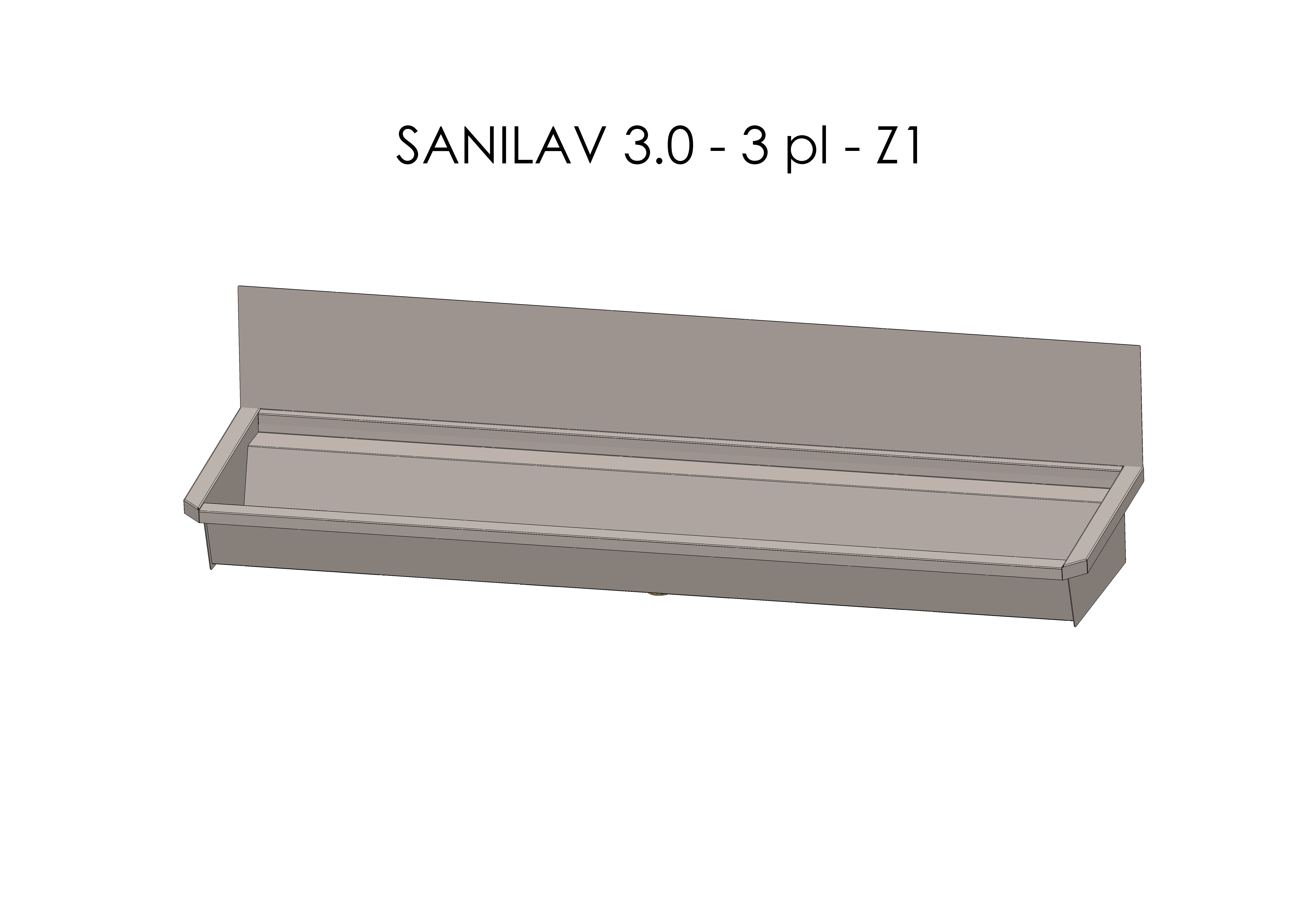 Intersan Sanilav muurwastrog rvs 3p 180 z/krn SANILAV 3.0-3-Z1