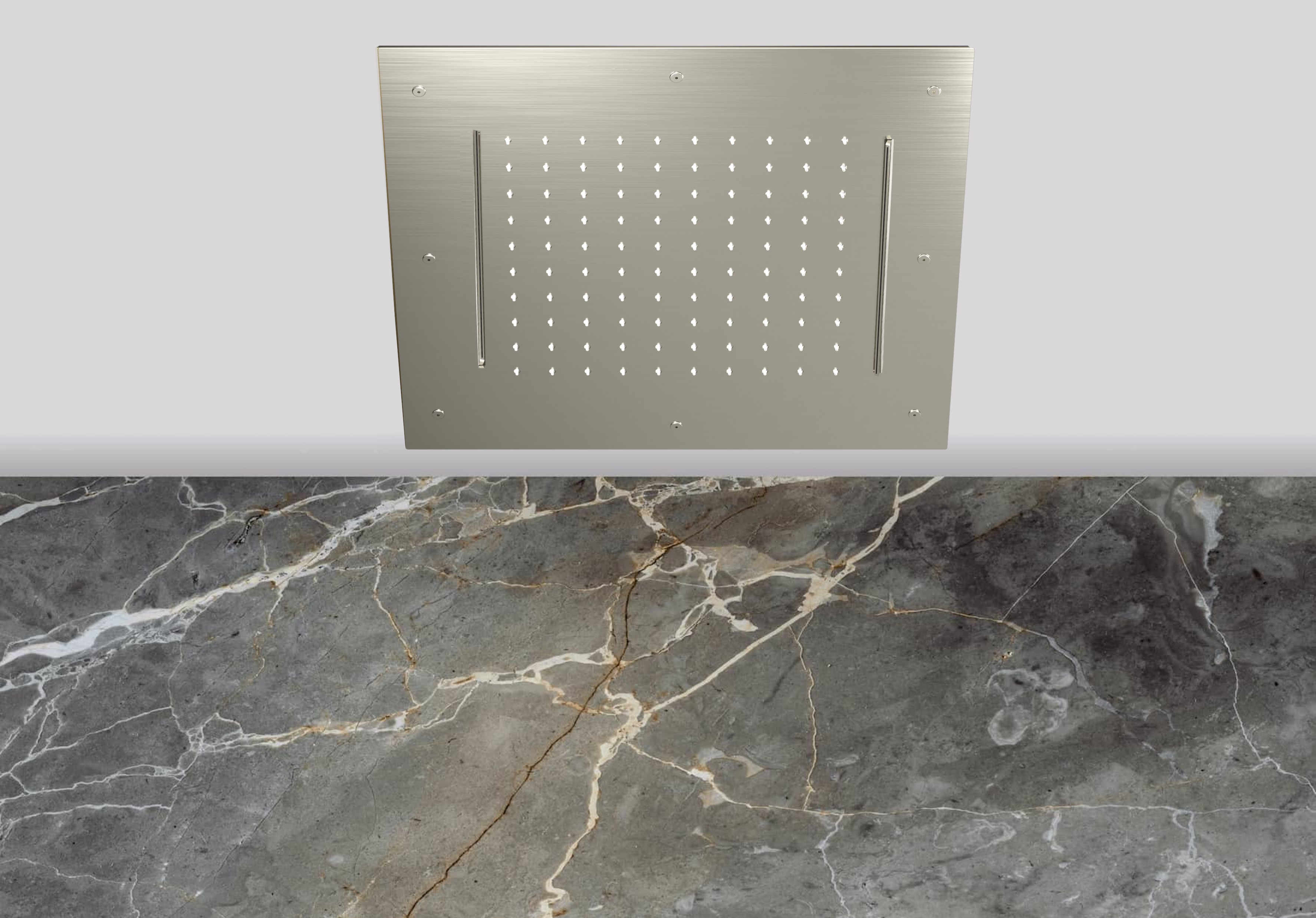 Lagoo Nesso Hoofddouche Showerlicious 500 x 500 m. regen 2 cascades N8234BN Brushed Nickel