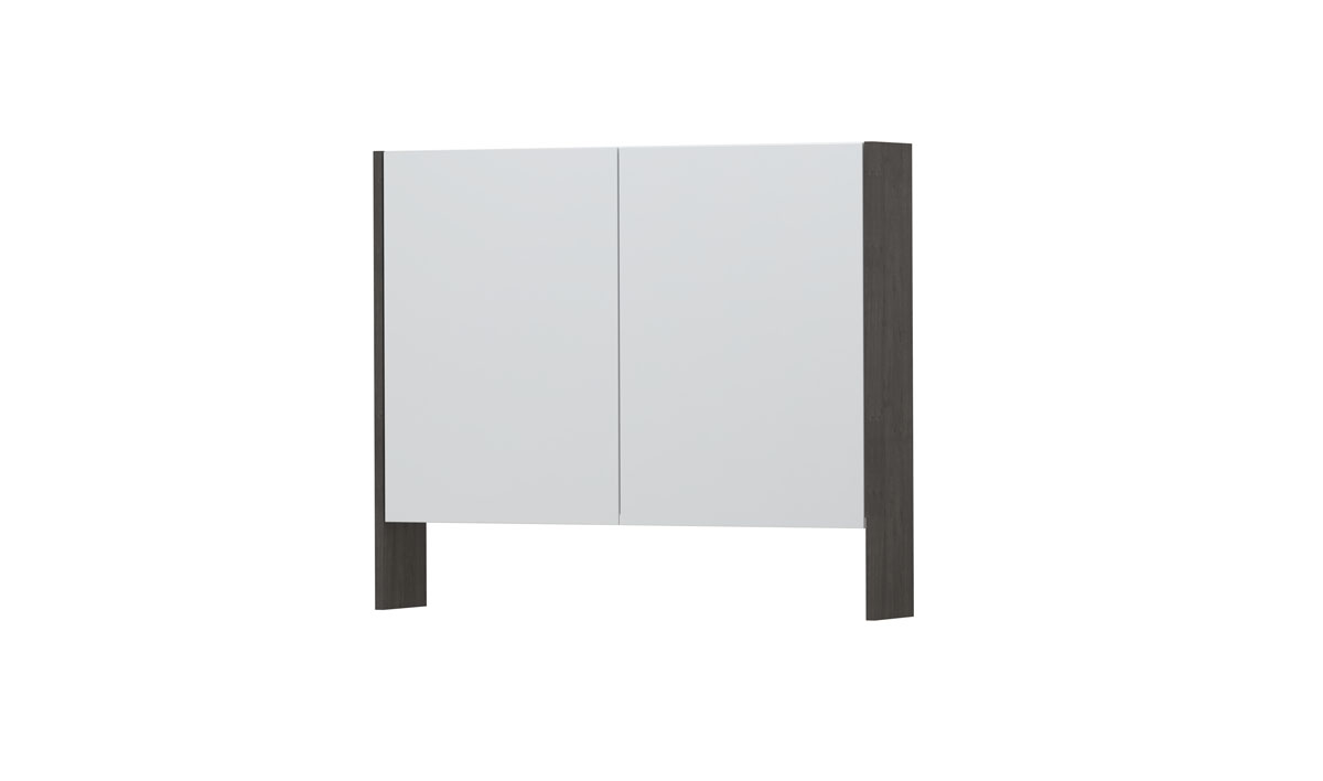 INK SPK3 spiegelkast m. dubbel gesp. 2 deuren icm open planchet en stop/schak. 1110162 Oer grijs H740xB900xD140