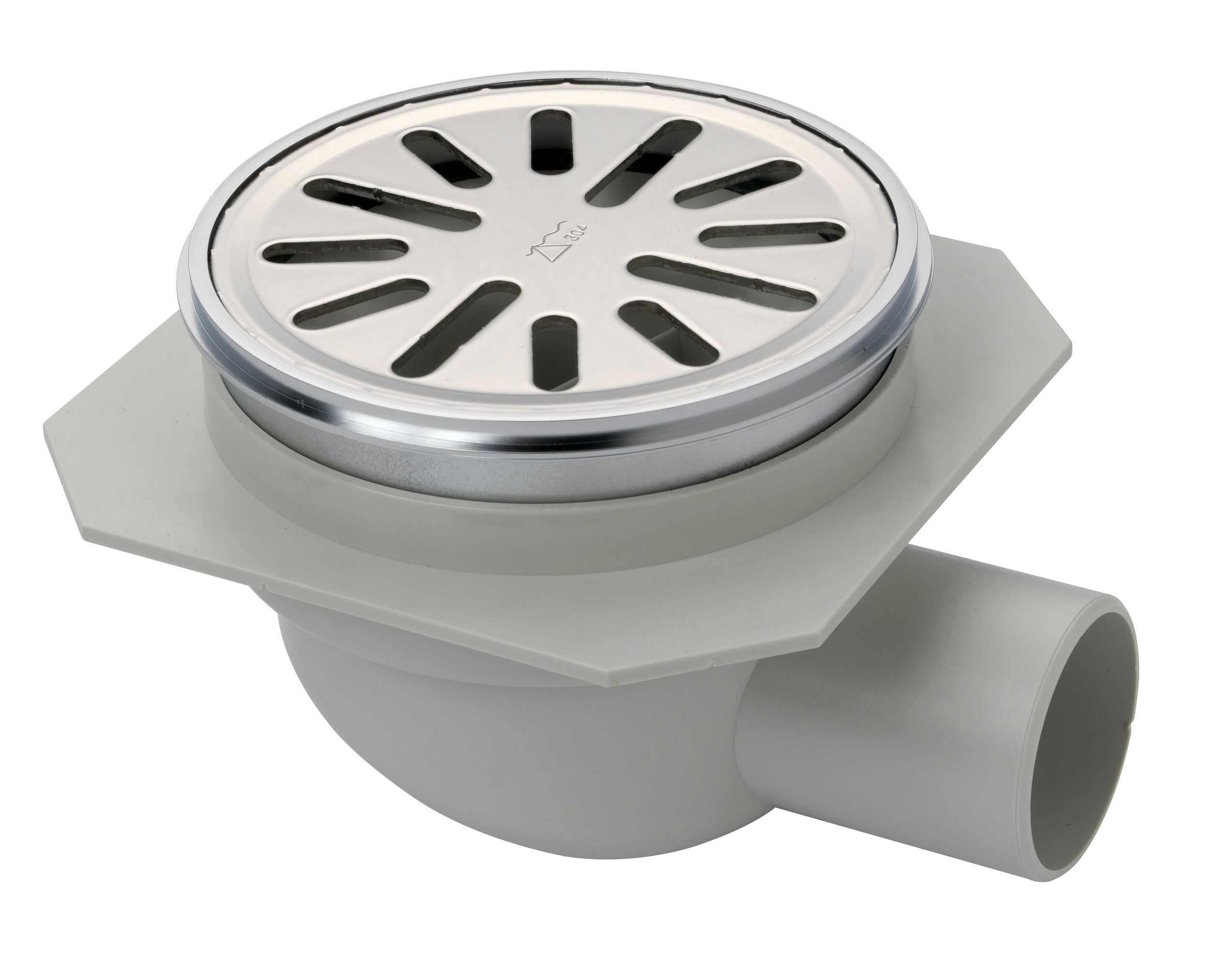 Aquaberg ABS put m/RVS look rooster hoogte verstelbaar zij-uitlaat 4011R 10x10cm