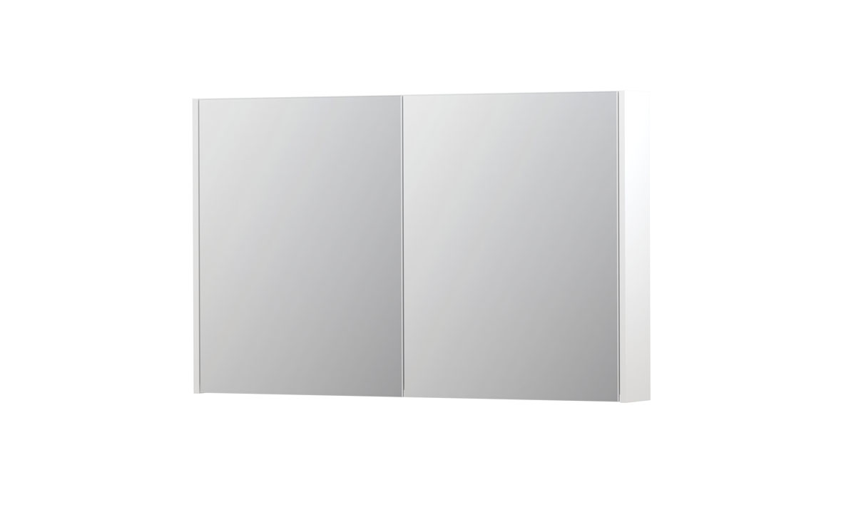 INK spiegelkast met 2 dubbelz. spiegeldeuren en stopc./schak. 1105351 Mat wit H730xB1200xD140