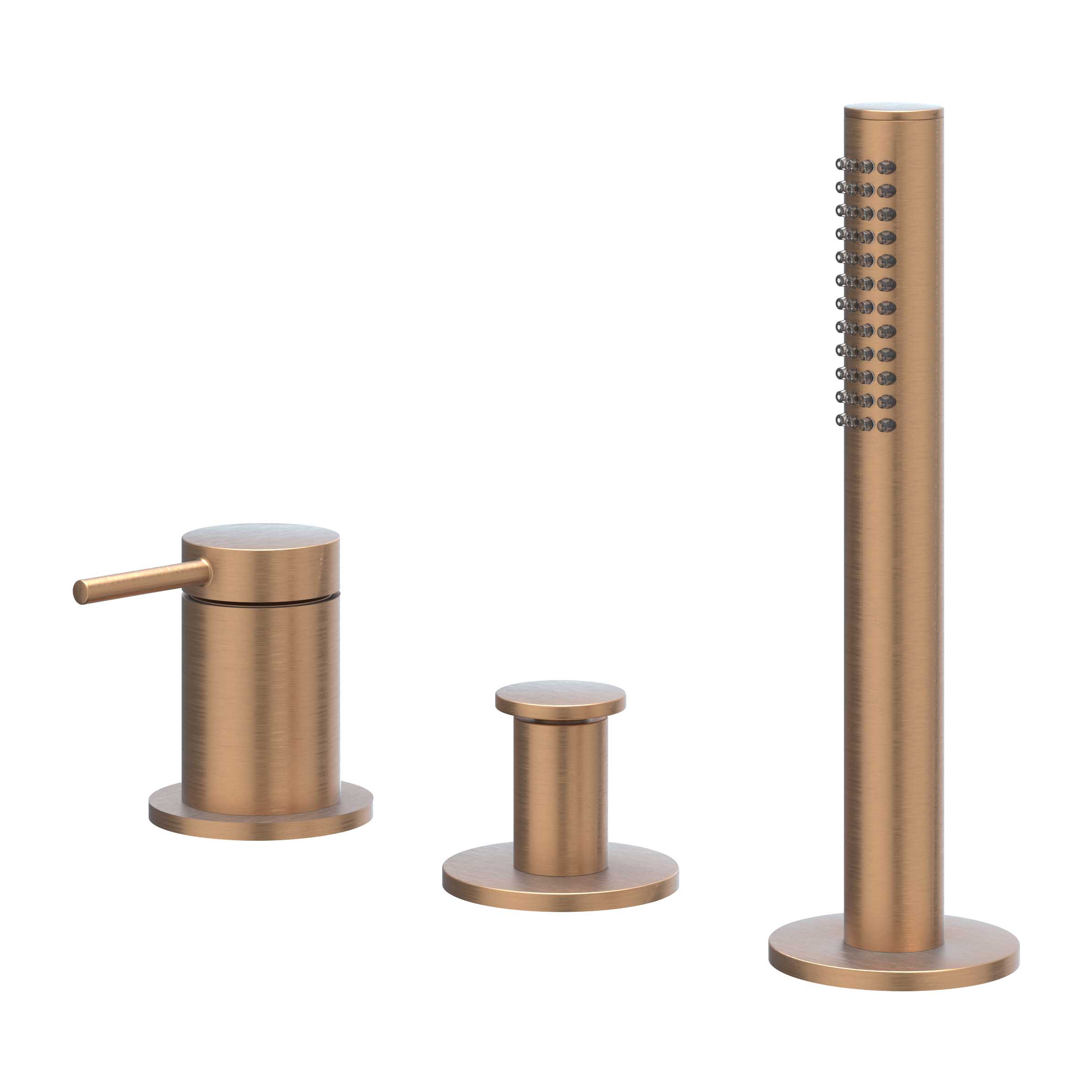 IVY Bond Badrandcombinatie 3-gats m/uittrekbare handd zonder uitloop 6301135 gebr. mat koper PVD