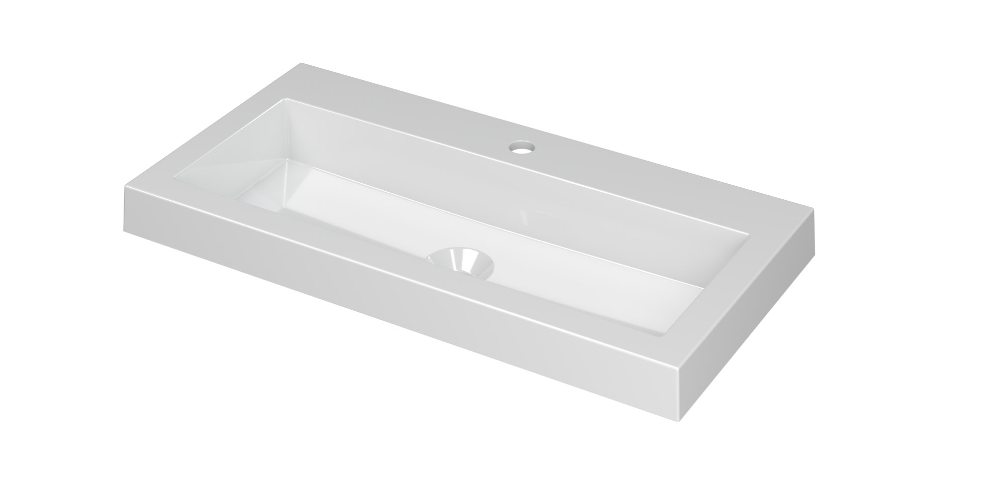 INK Dock wast. Polystone met 1 krgt. 3415011 Glans wit H60xB800xD400