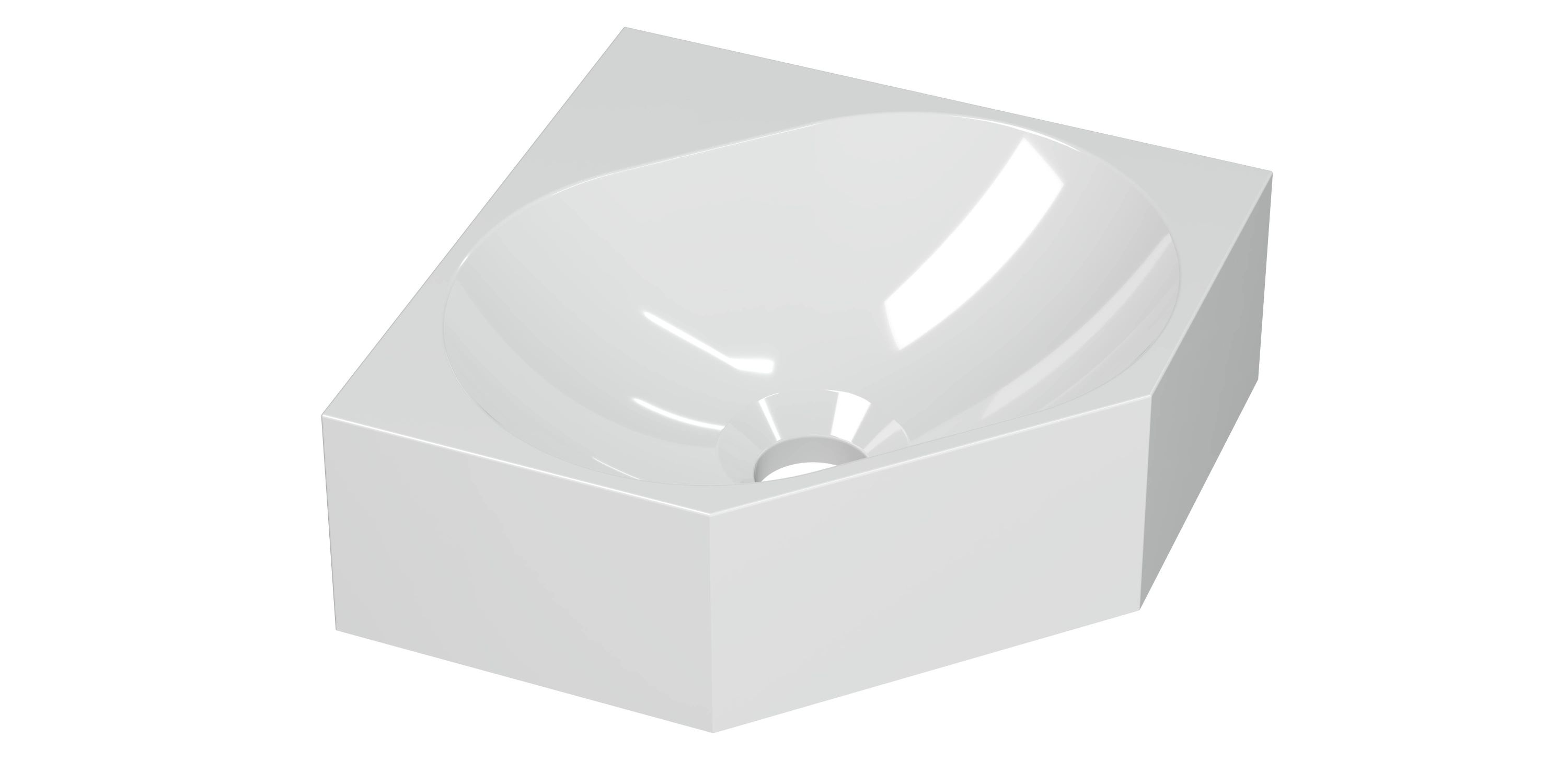 INK Matrix Hoekfontein polystone zonder krgt. H100xB270xD270 Glans wit / 3404330