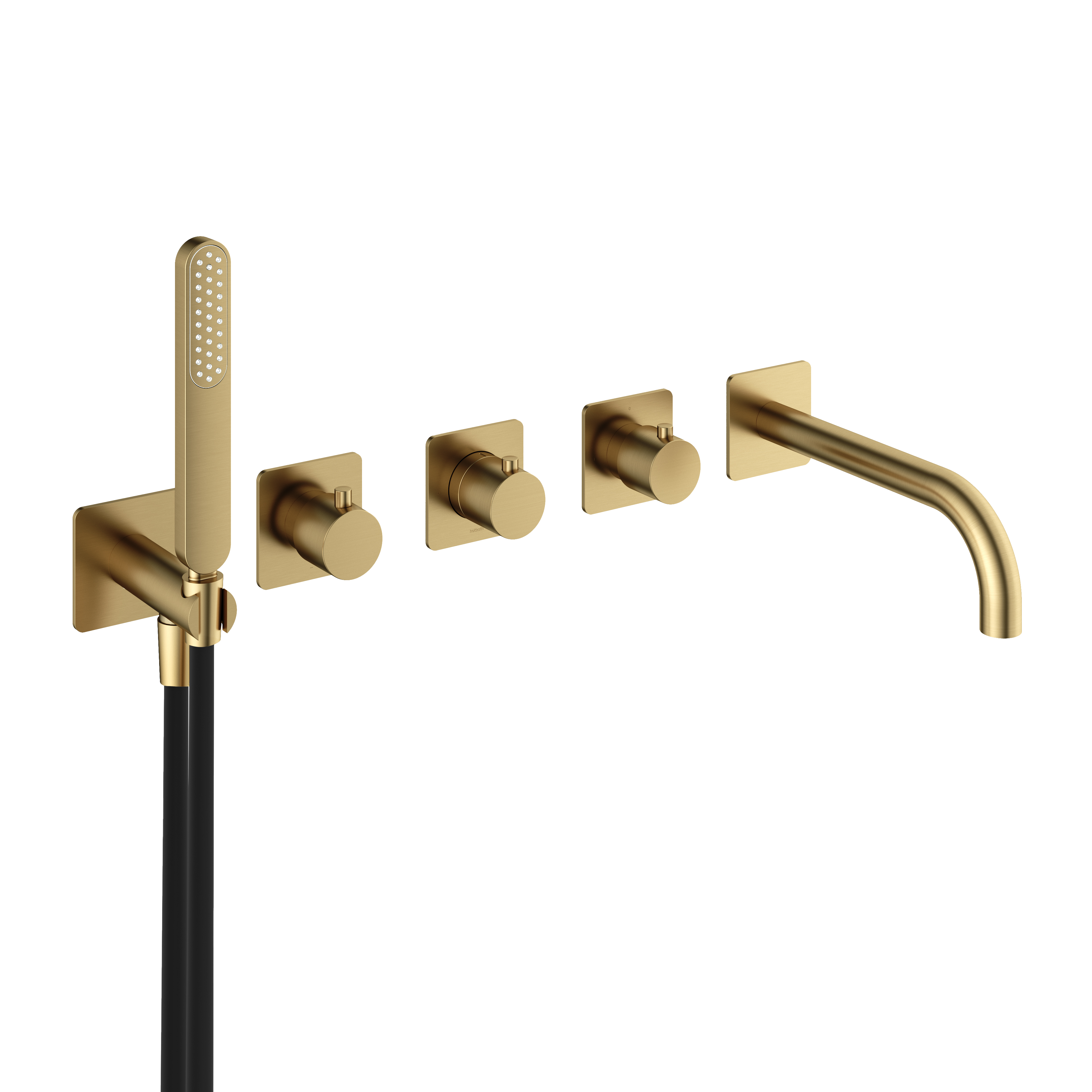 Hotbath Gal afbouwdeel bad/douche therm. 2 stopkr. m. uitl. GL7072EXTBBP Geborsteld Messing PVD