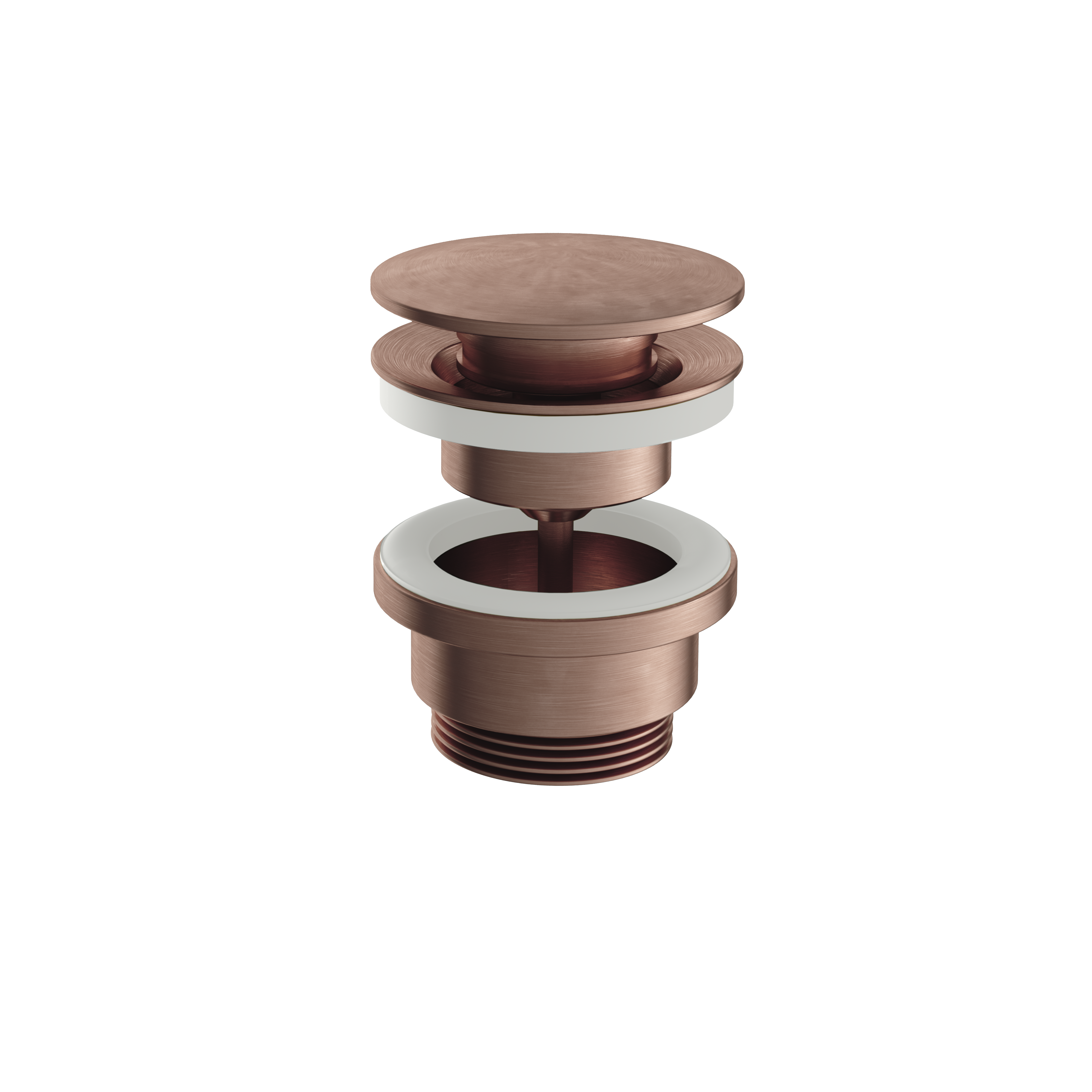 Hotbath Archie always open plug met schroef rond AR708BCP Geborsteld Koper PVD