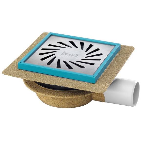 Aquaberg vloerput ABS bezand zu 50 mm flens/voegframe 6mm x 10mm verstelbaar vert-hor 2030 - 146x146mm