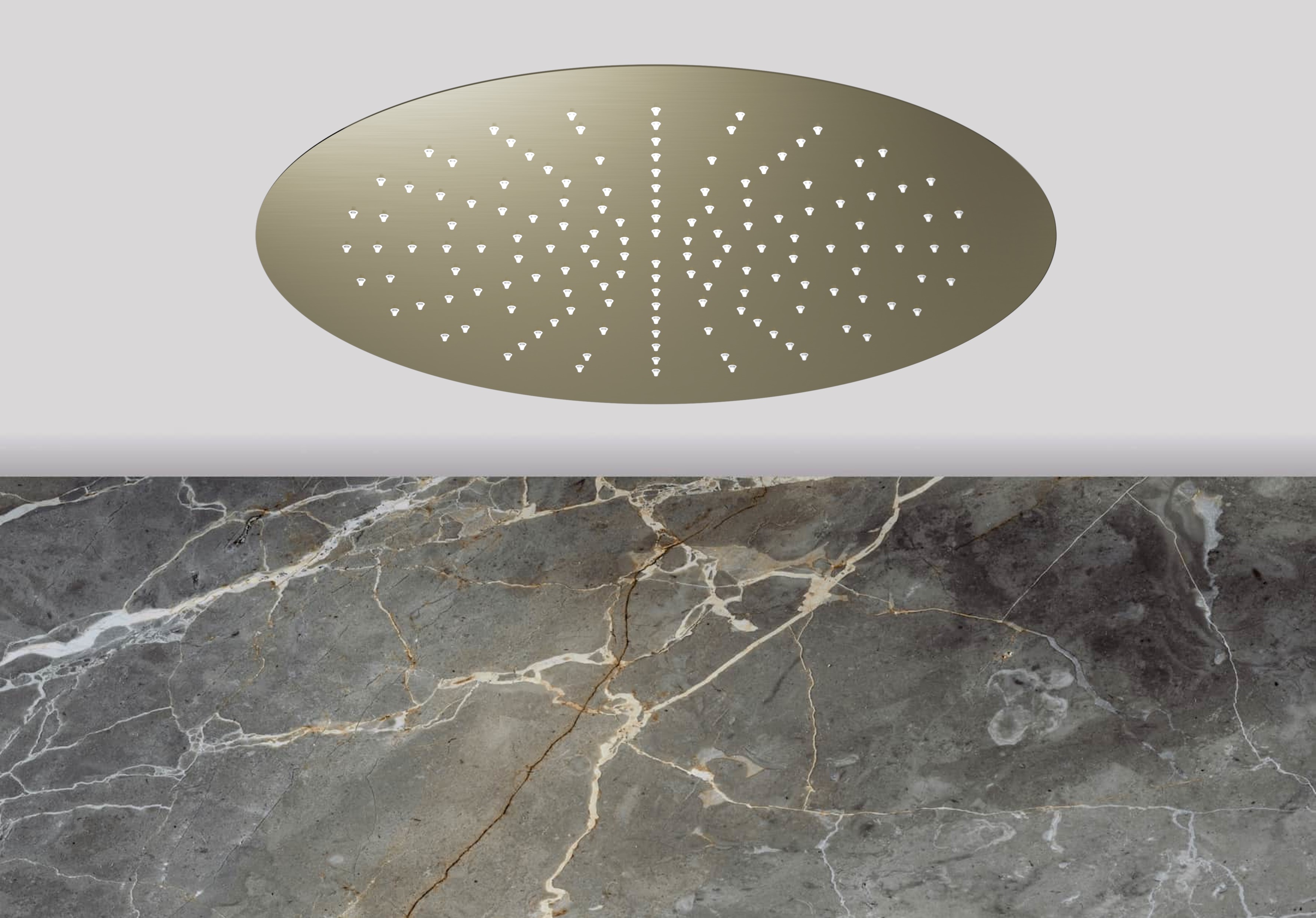 Lagoo Nesso Hoofddouche Easy Peasy 440 m. Easy Fix systeem N8201PG Brushed Champagne PVD