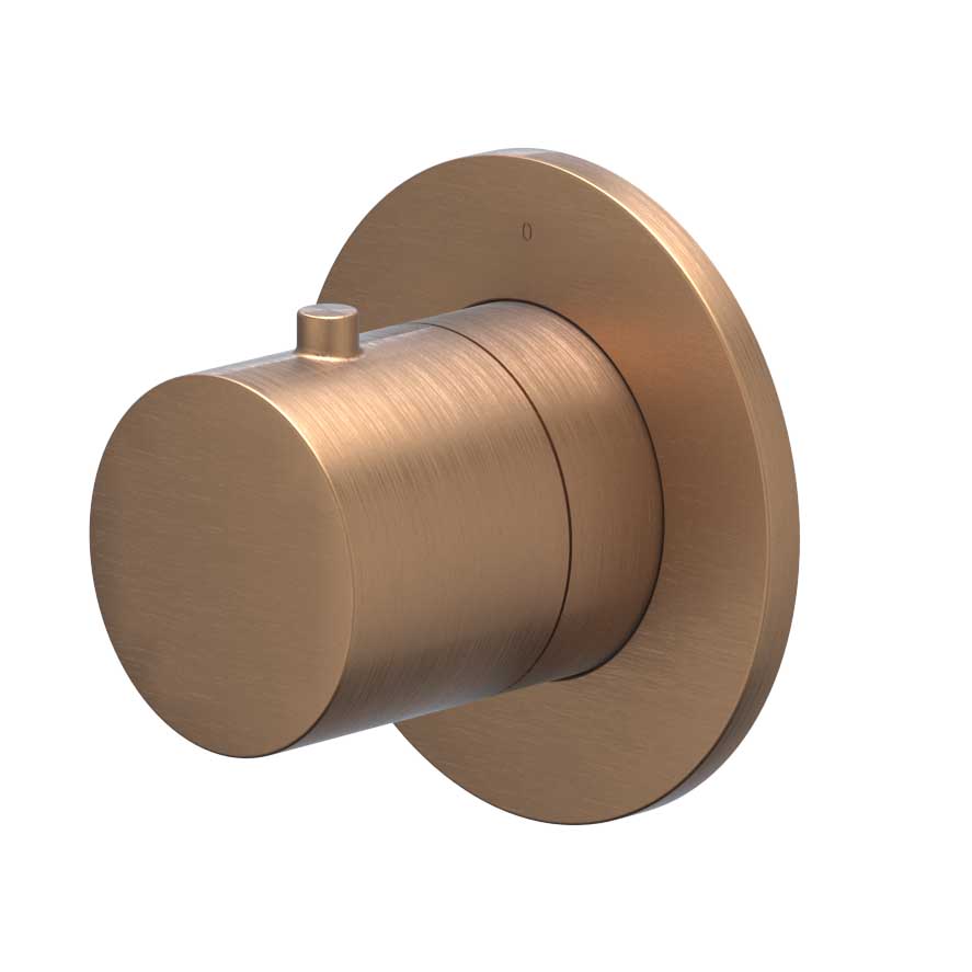 IVY Bond Afbouwdeel flow-through stopkraan symmetry met rond rozet 6202605 gebr. mat koper PVD