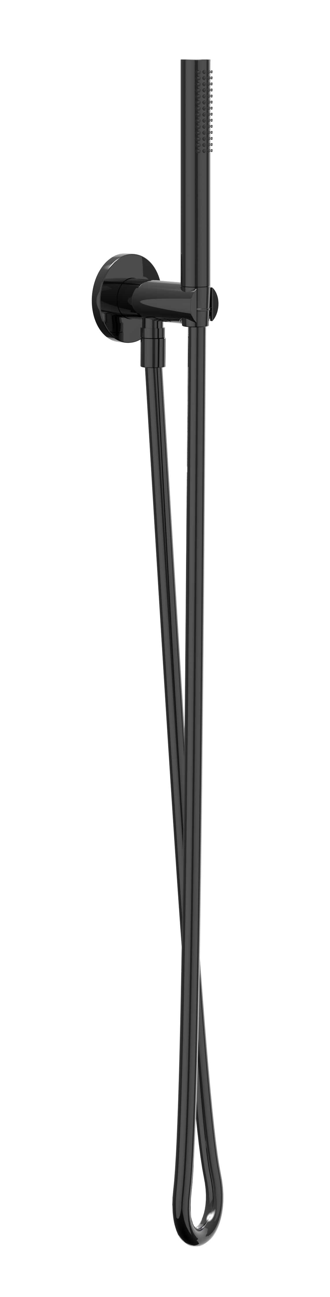 IVY handdset 150cm wandhouder m/uitlaat en satin spray handd 6901137 Zwart chroom PVD