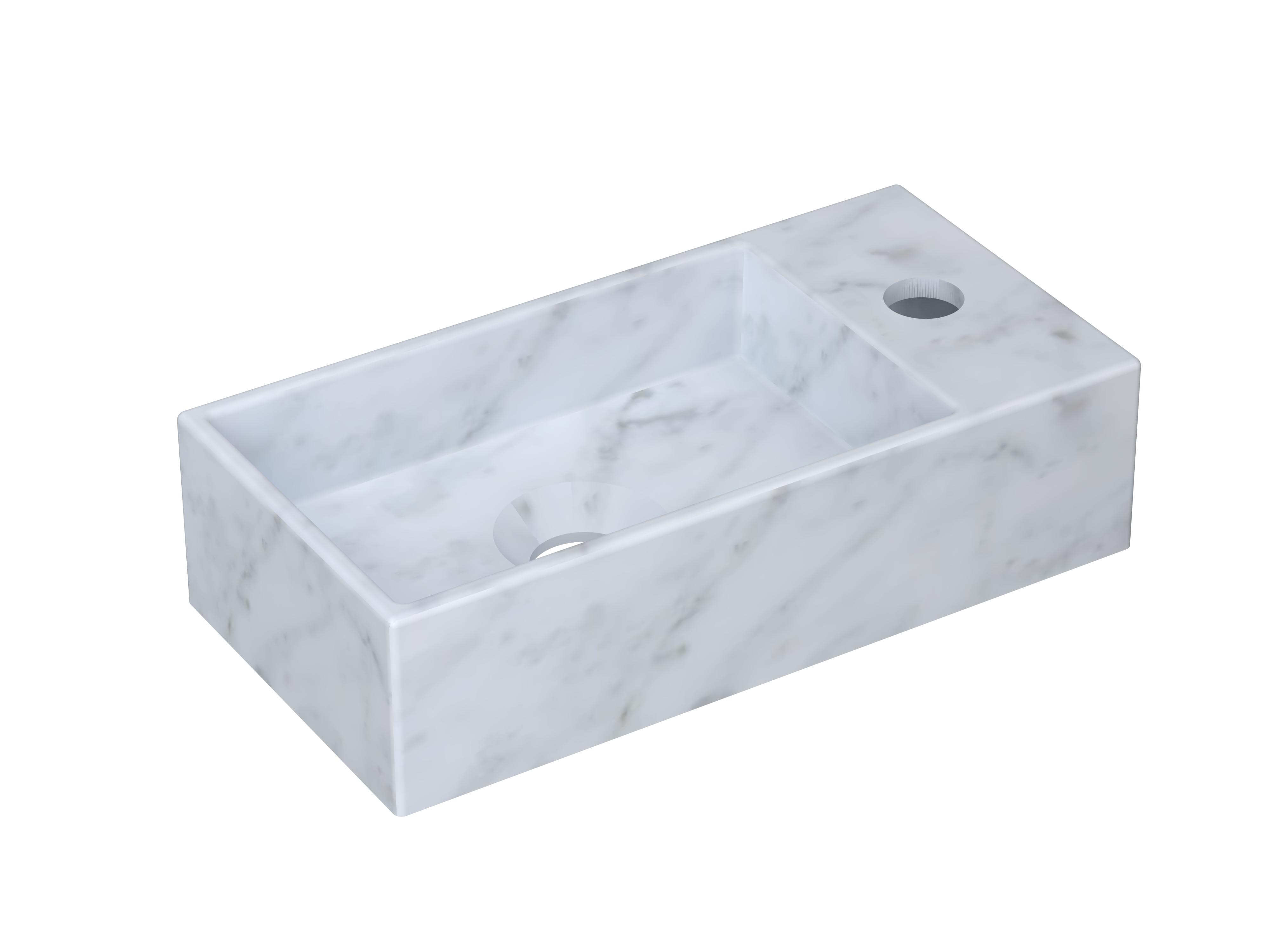 INK Versus Fontein hardsteen R m. krgt. H90xB360xD180 Mat wit marmer / 3404135