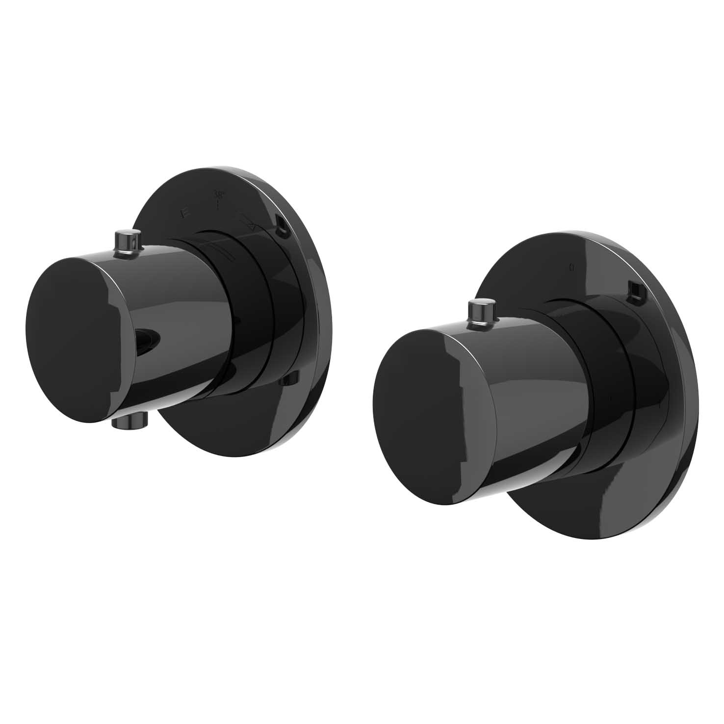 IVY Bond Afbouw inbouwtherm. m/2-weg stop-omstel symmetry 6201367 Zwart chroom PVD