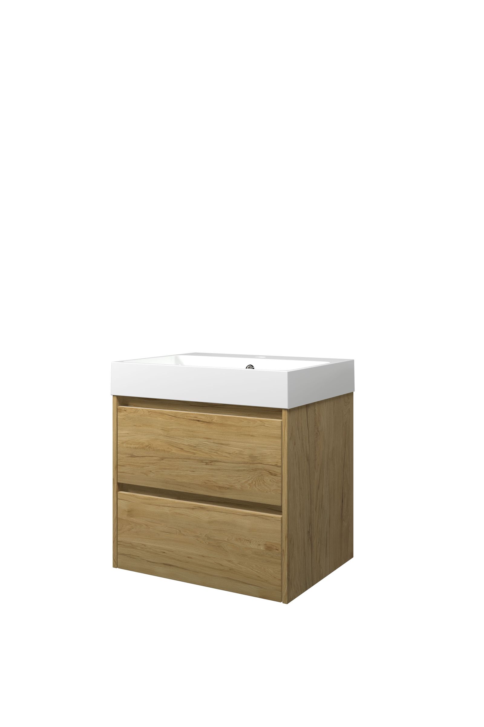 Proline set polystone Loft wast. met 1 krgt. en onderk. sym. 1816812 Ideal oak/Glans wit H620xB600xD460