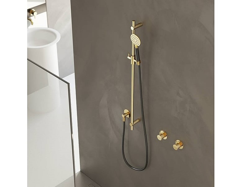 Hotbath Mate glijstangset 90 cm met wandaansluitbocht M308AI Verouderd IJzer