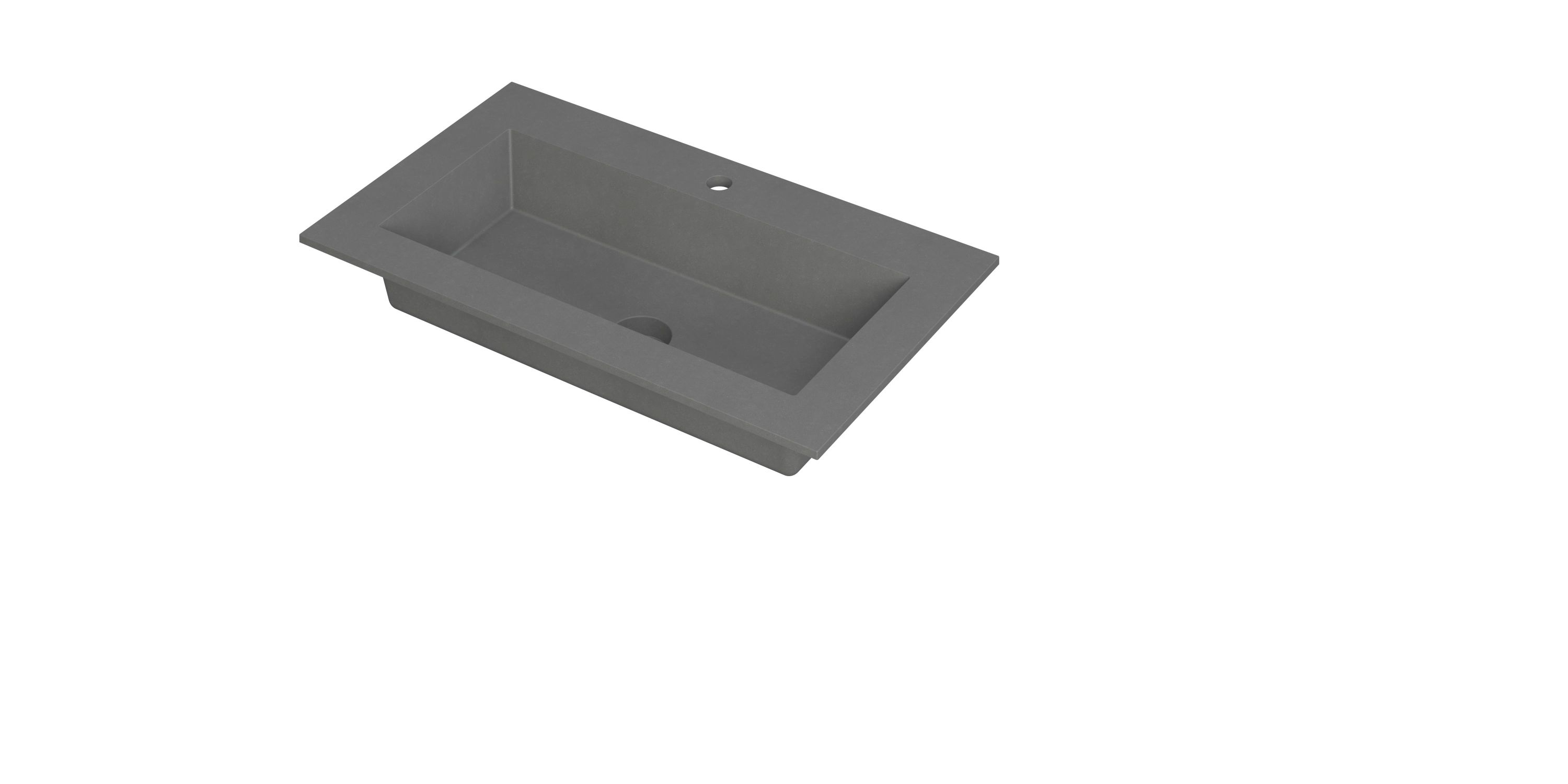 INK Kraft wastafel enkele bak 1 krgt 3417324 Quartz grijs H10xB800xD450