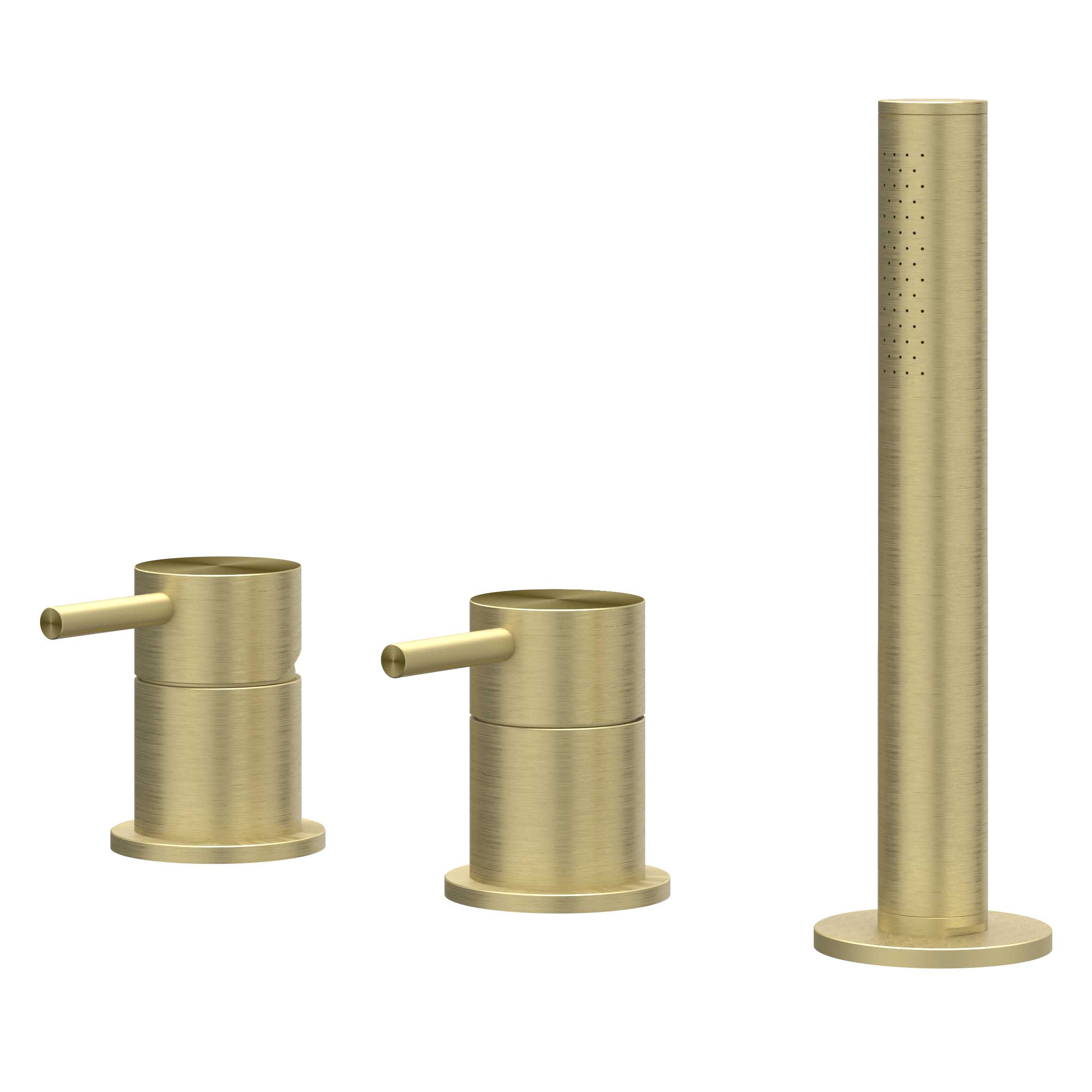 IVY Concord Badrandcombinatie 3-gats m/uittrekbare handd zonder uitloop 6301142 RVS316 gebr. mat goud PVD