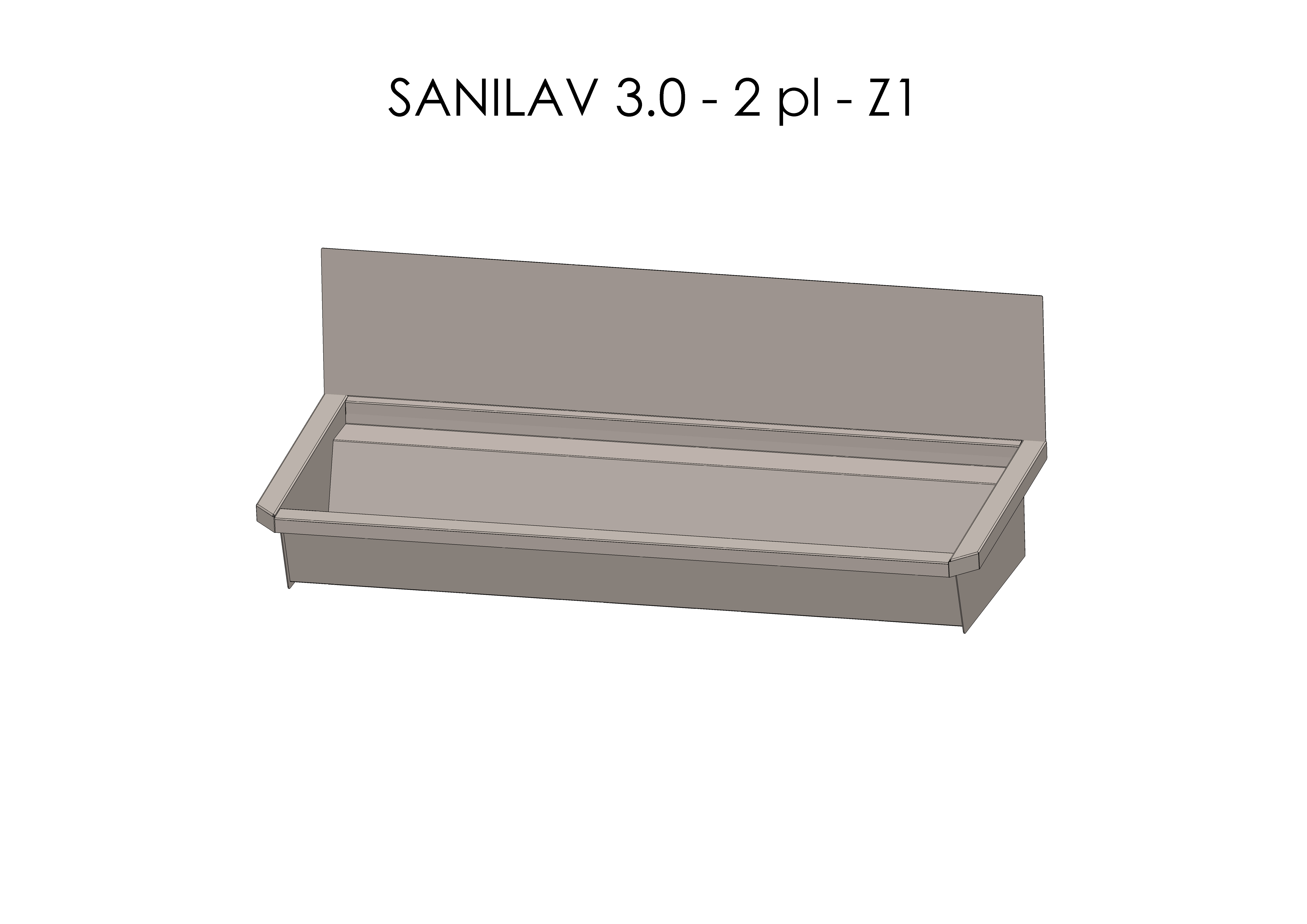 Intersan Sanilav muurwastrog rvs 2p 120 z/krn SANILAV 3.0-2-Z1