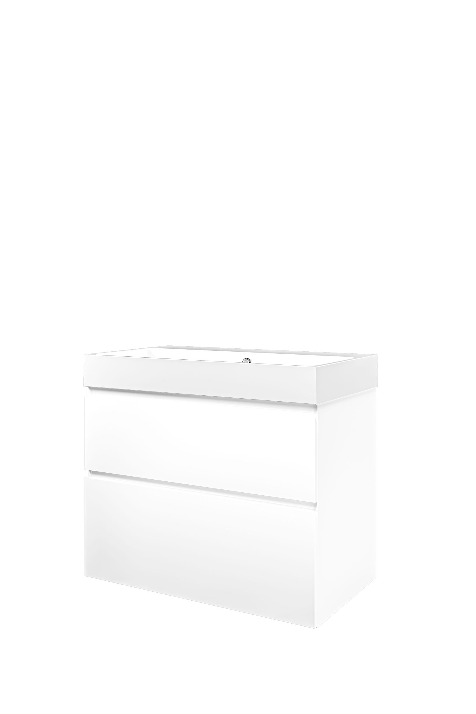 Proline set polystone Loft wast. z. krgt. en onderk. a-sym. 1817045 Mat wit/Glans wit H700xB800xD460