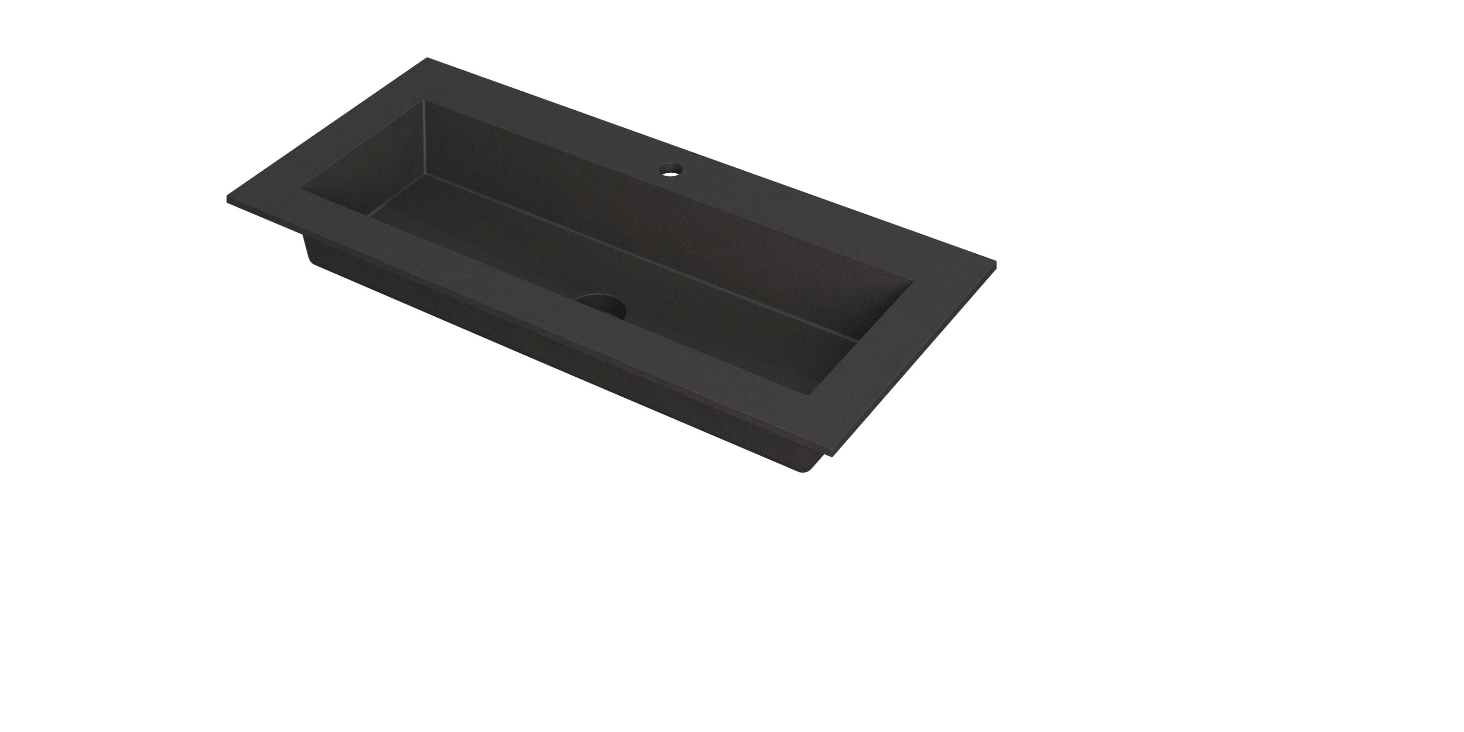 INK Kraft wastafel enkele bak 1 krgt 3417233 Quartz zwart H10xB1000xD450