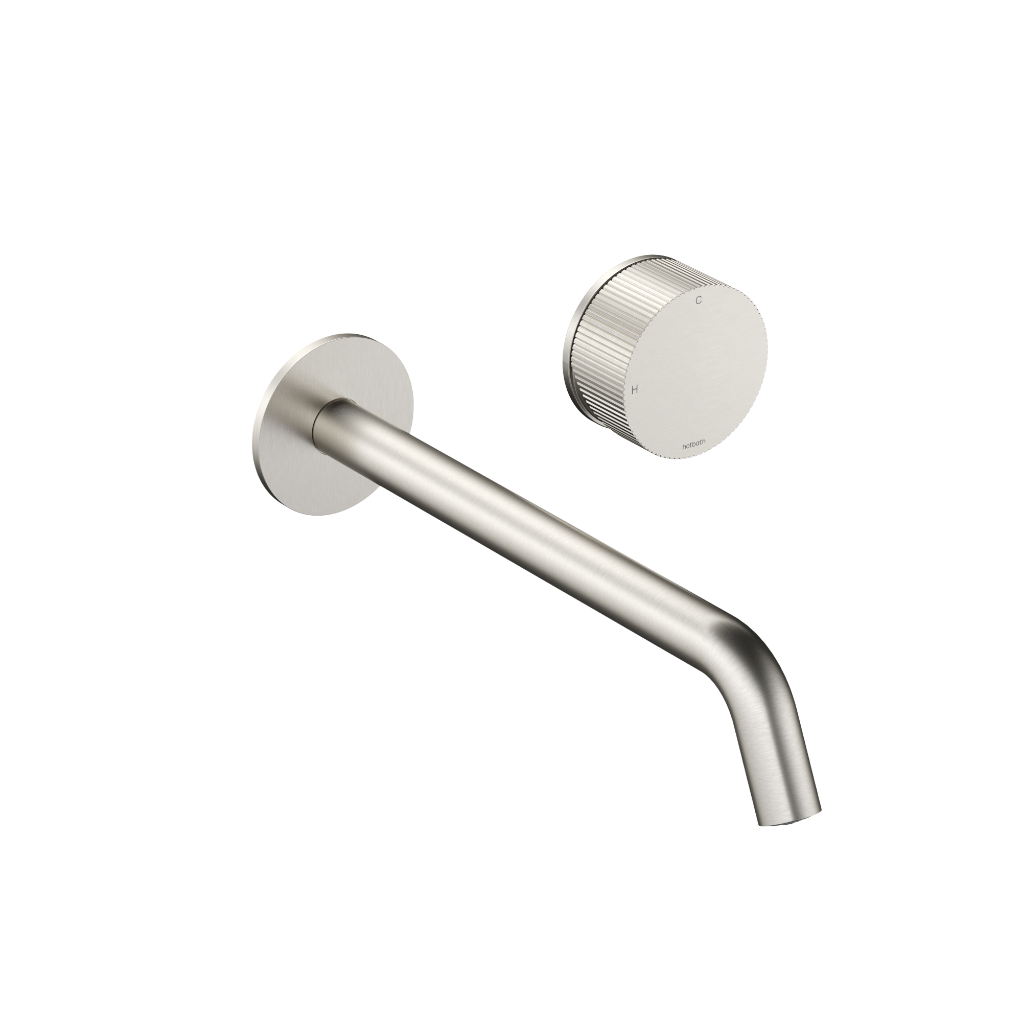 Hotbath GUY afbouwdeelv inbouw wastafelkraan 25 cm uitloop GY005REXT25GN Geborsteld nikkel