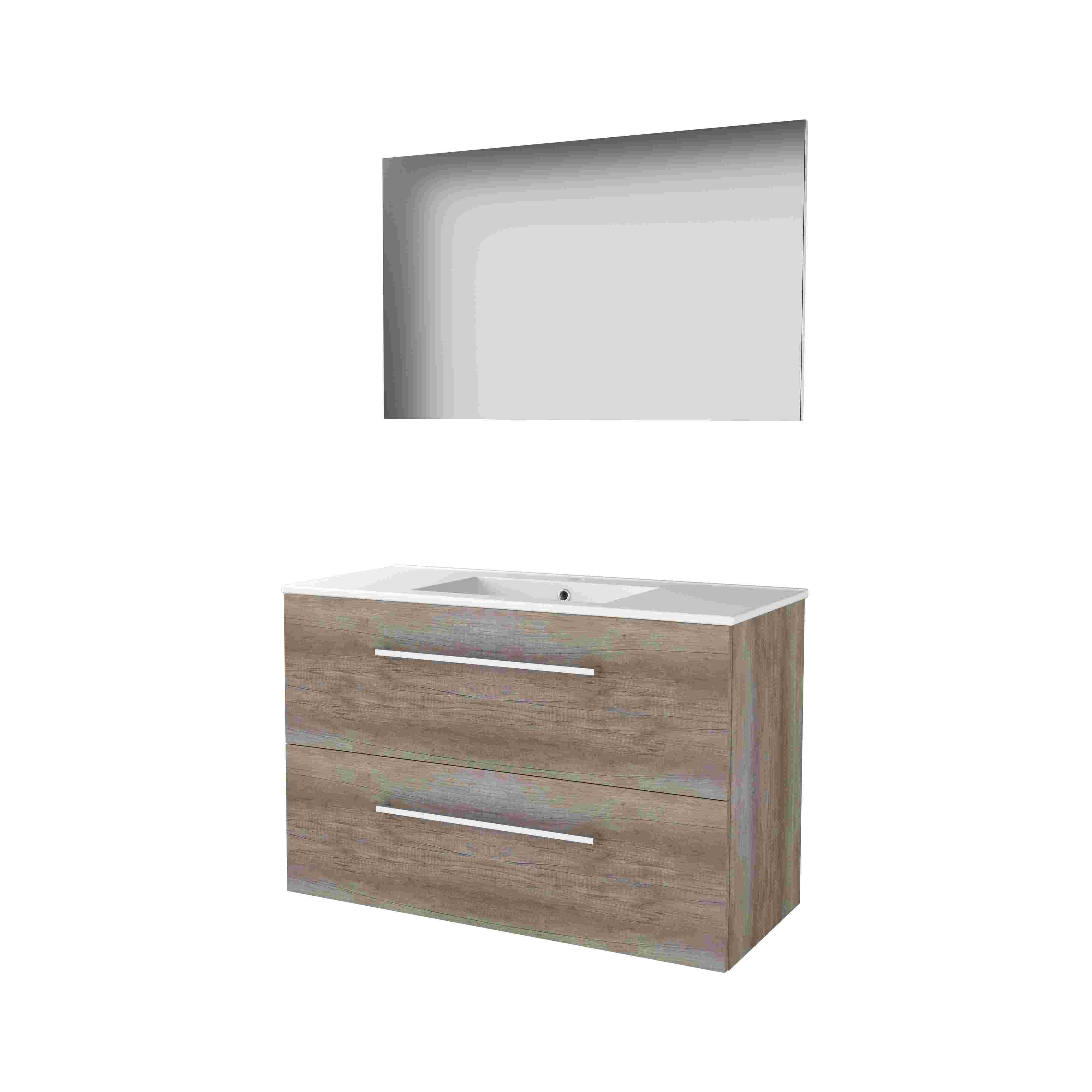 Basic Basic 46 onderk. m. gr. incl. 2 la + pors. wast. incl. 1 krgt. incl. spg. op plaat B1000xD460 Scotch Oak / 1810191