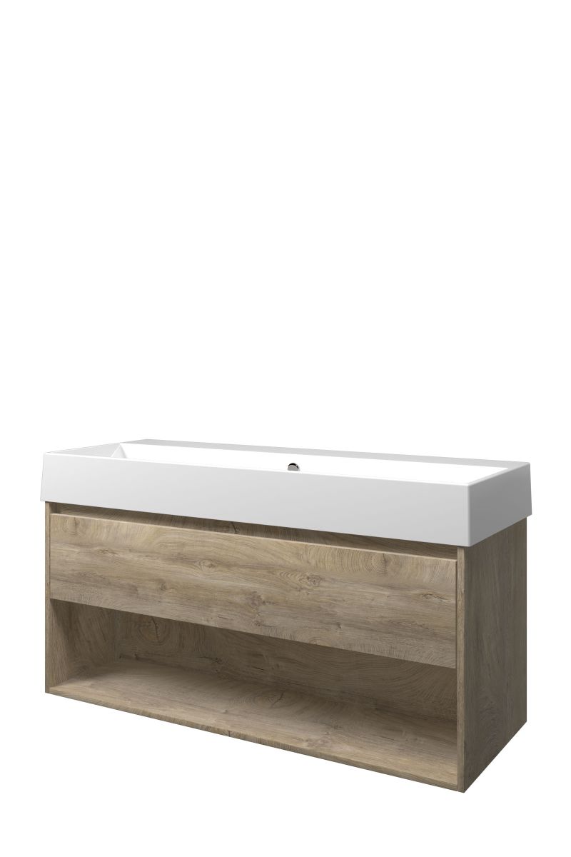 Proline set porselein Loft wast. z. krgt. en onderk. met schap 1815371 Raw oak/Glans wit H620xB1200xD460