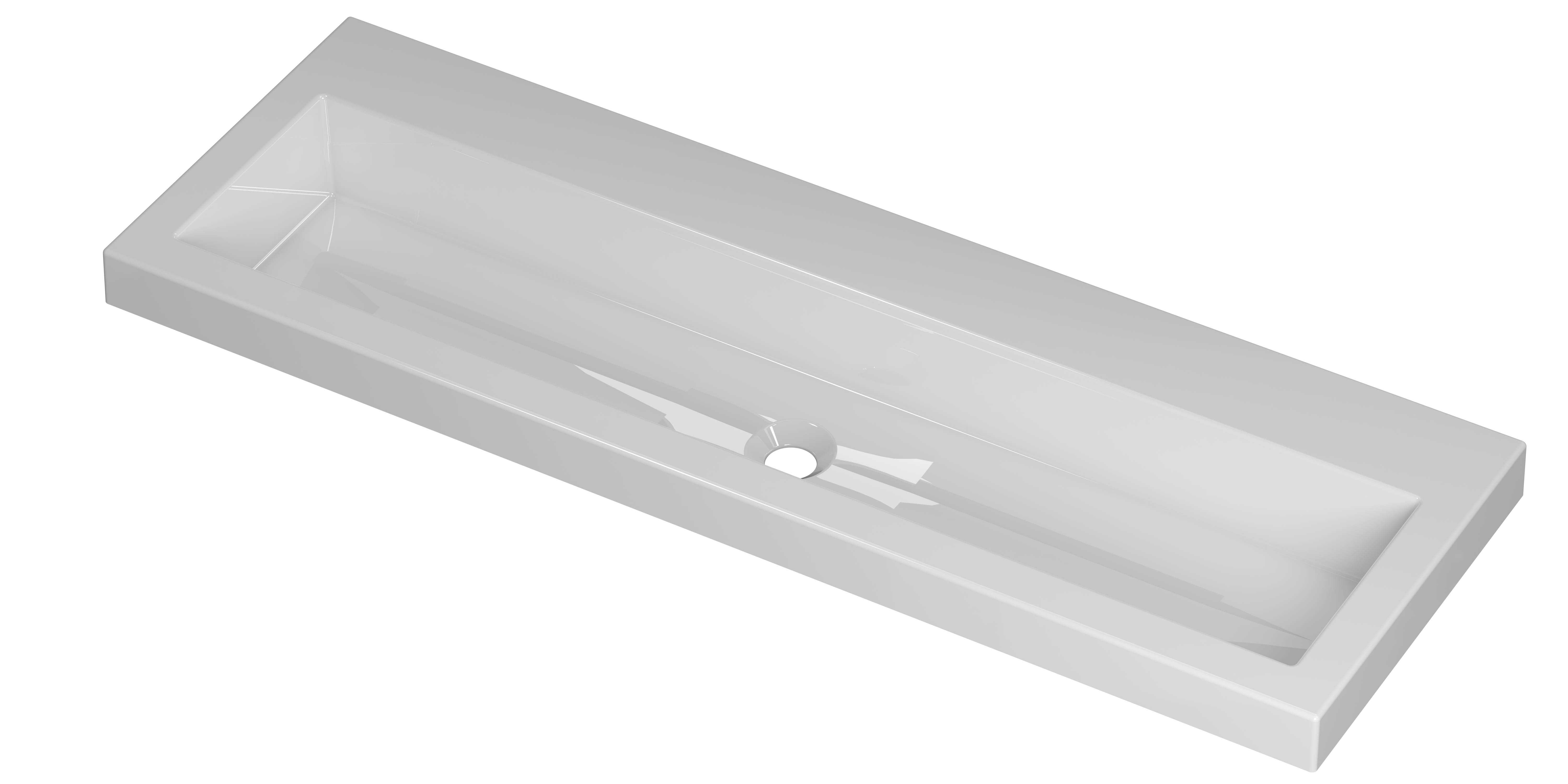 INK Roots wastafel pors. z. krgt. 300631 Glans wit H60xB1200xD400