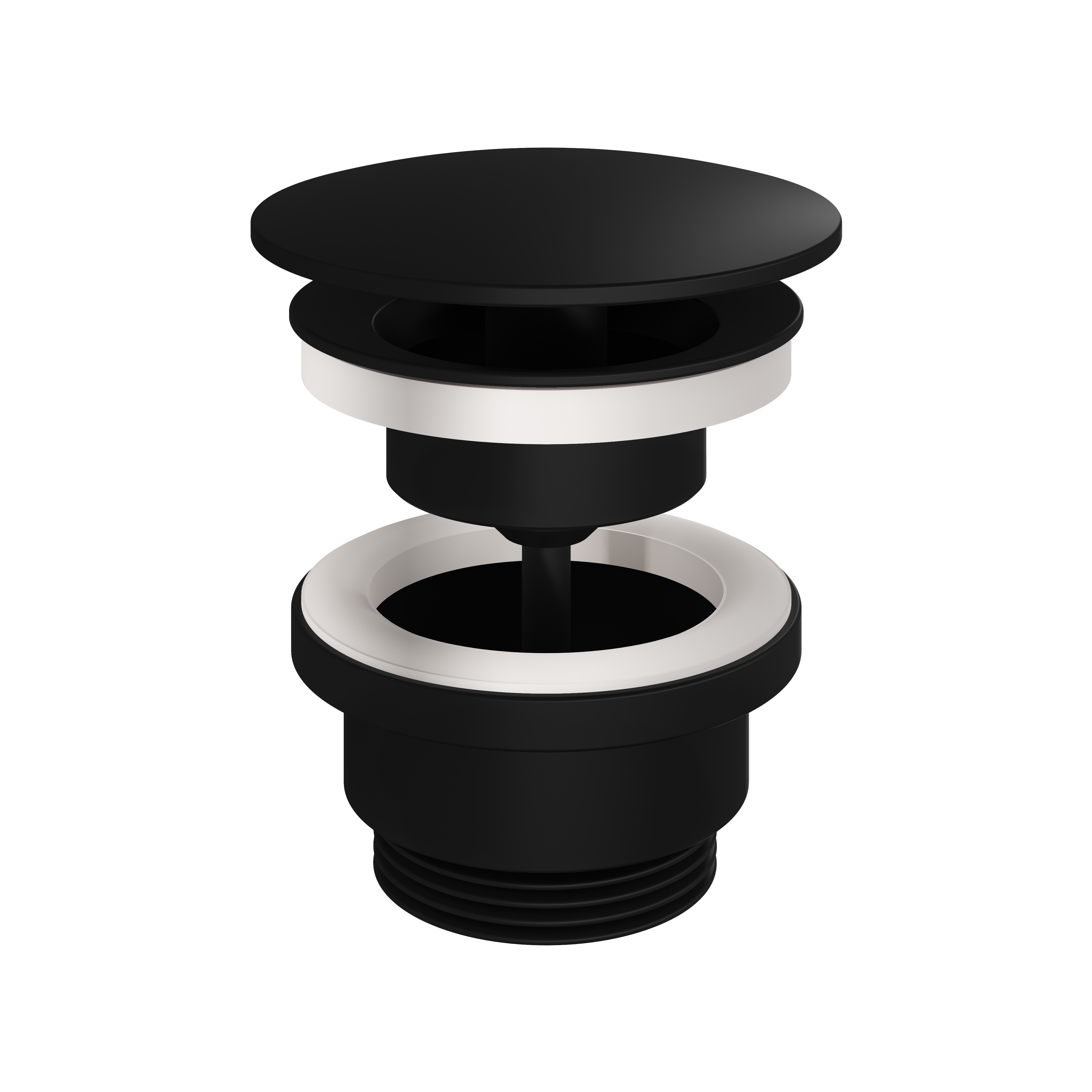 Hotbath Cobber always open plug m. schroef rond P708MBP Mat Zwart PVD