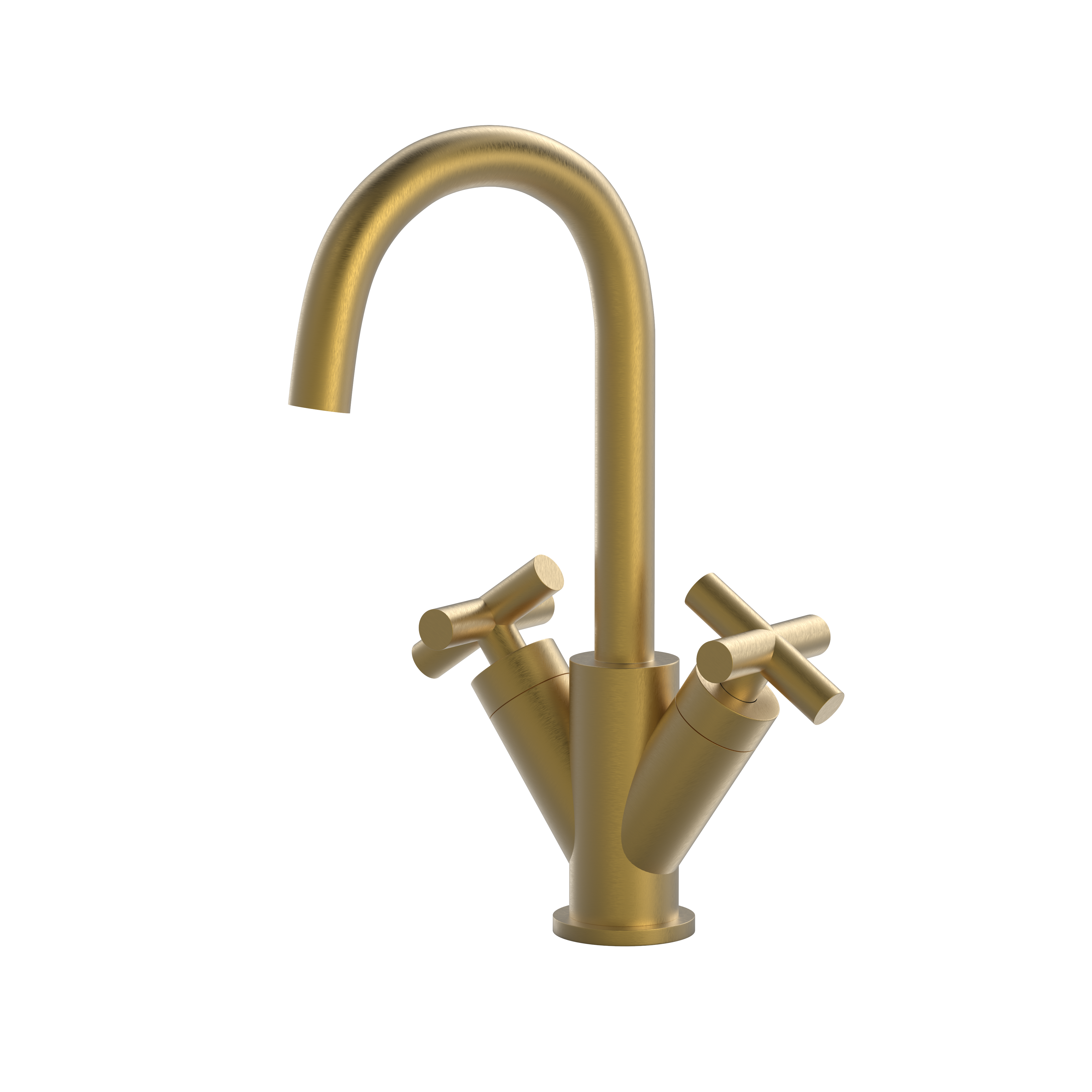 Hotbath CHAP wastafelmengkraan met draaibare uitloop C104BBP Geborsteld messing PVD