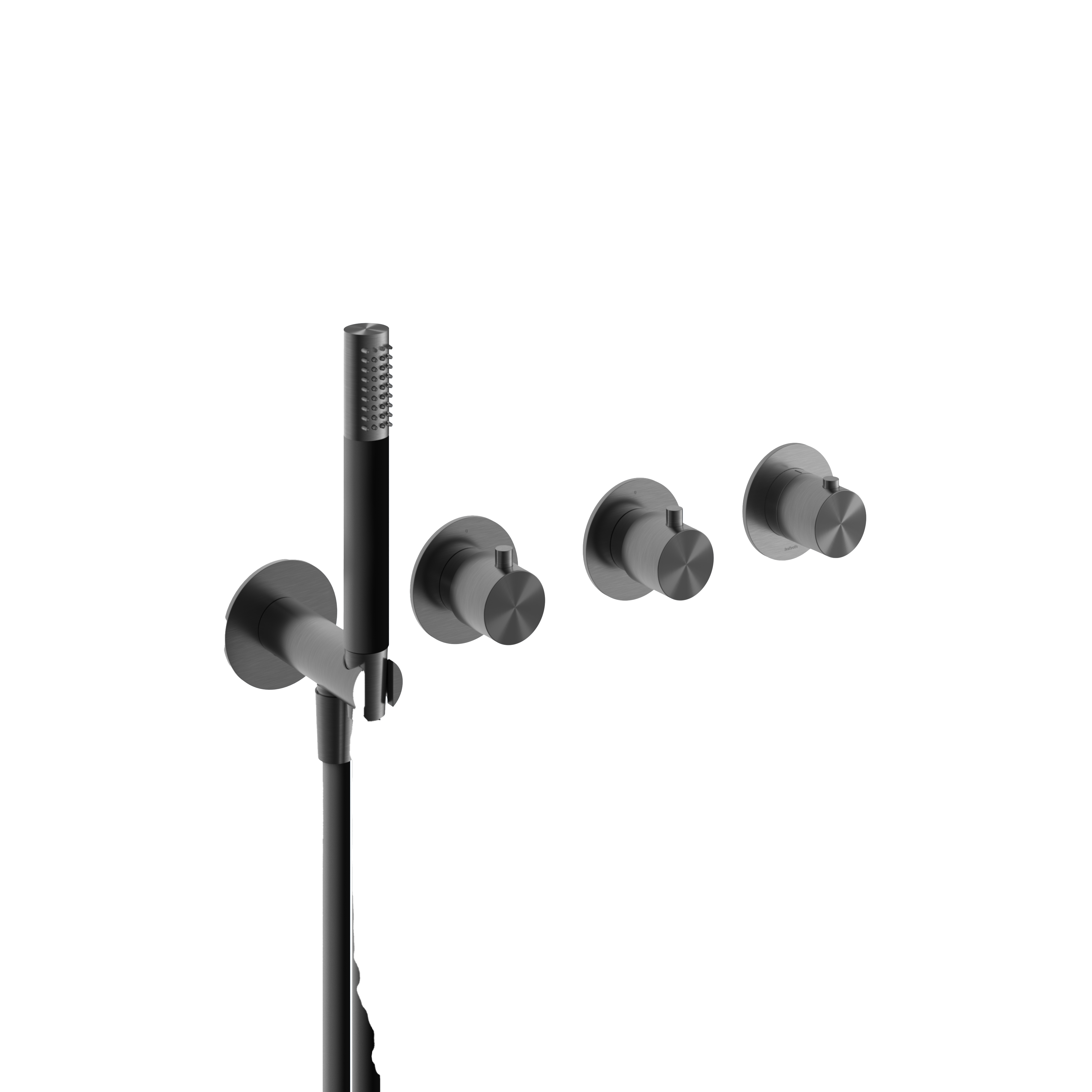 Hotbath Archie afbouwdeel douche thermostaat met 2 stopkr. zonder uitloop AR7071EXTBGP Geborsteld Gunmetal PVD