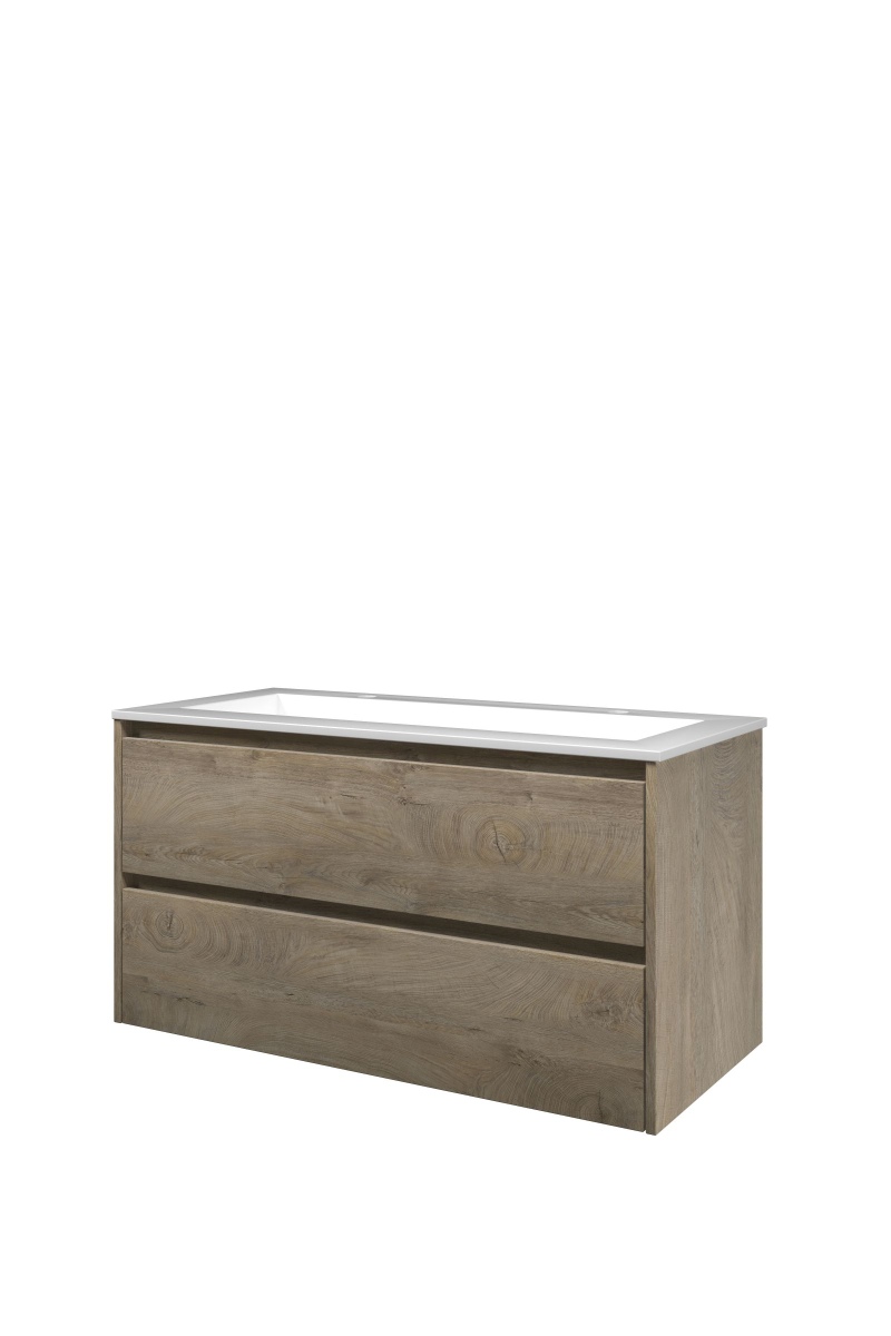 Proline set polystone Elegant wast. met 2 krgt. en onderk. sym. 1816201 Raw oak/Glans wit H540xB1000xD460