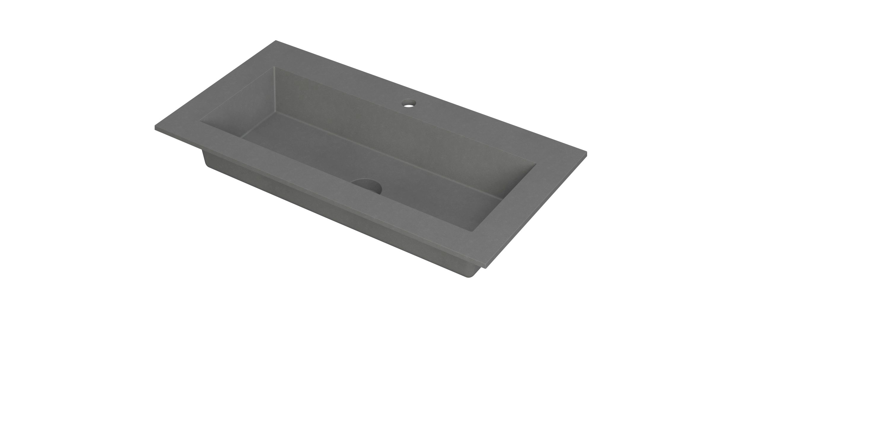 INK Kraft wastafel enkele bak 1 krgt 3417344 Quartz grijs H10xB900xD450