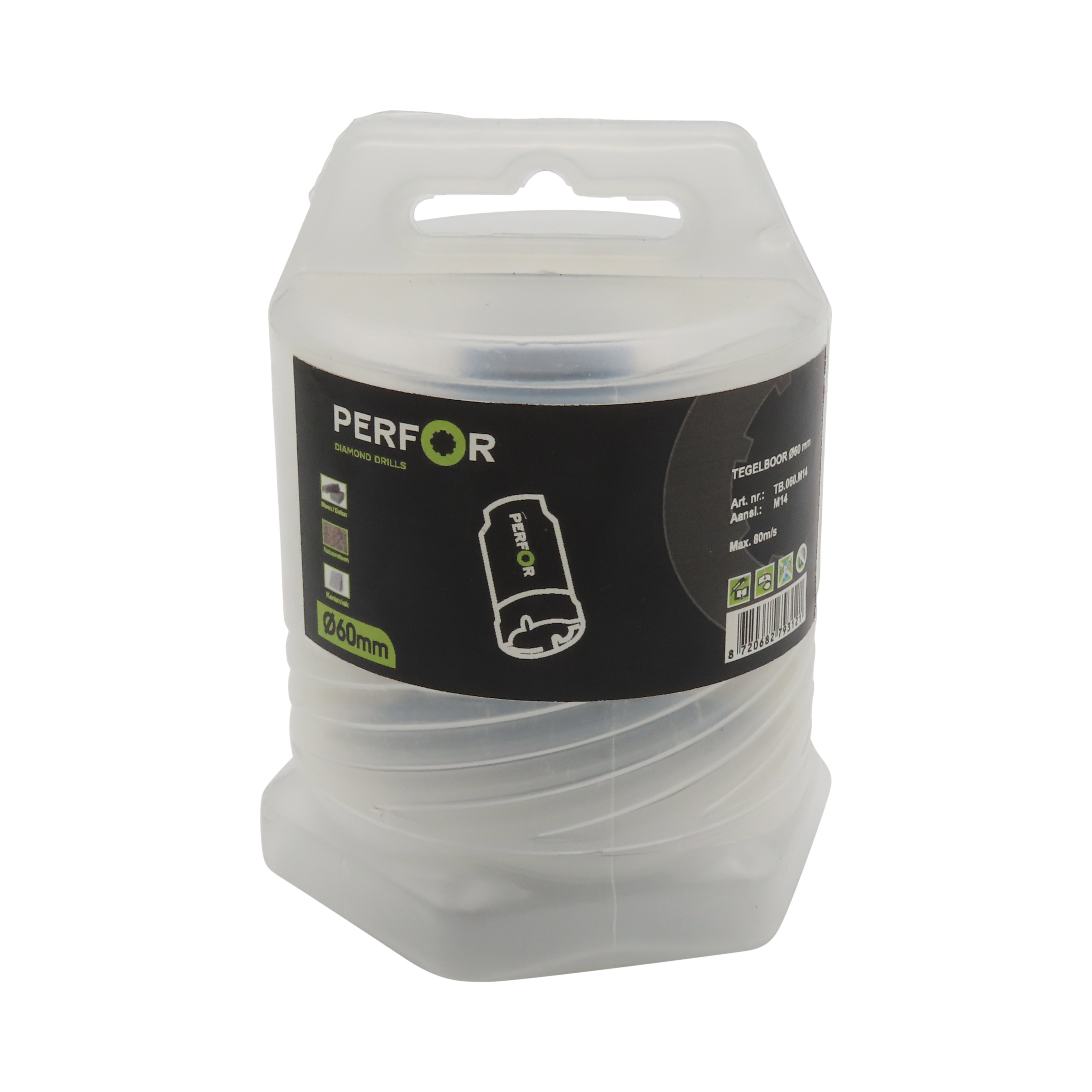 Tegelboor 60mm M14 aansluiting TB.060.M14