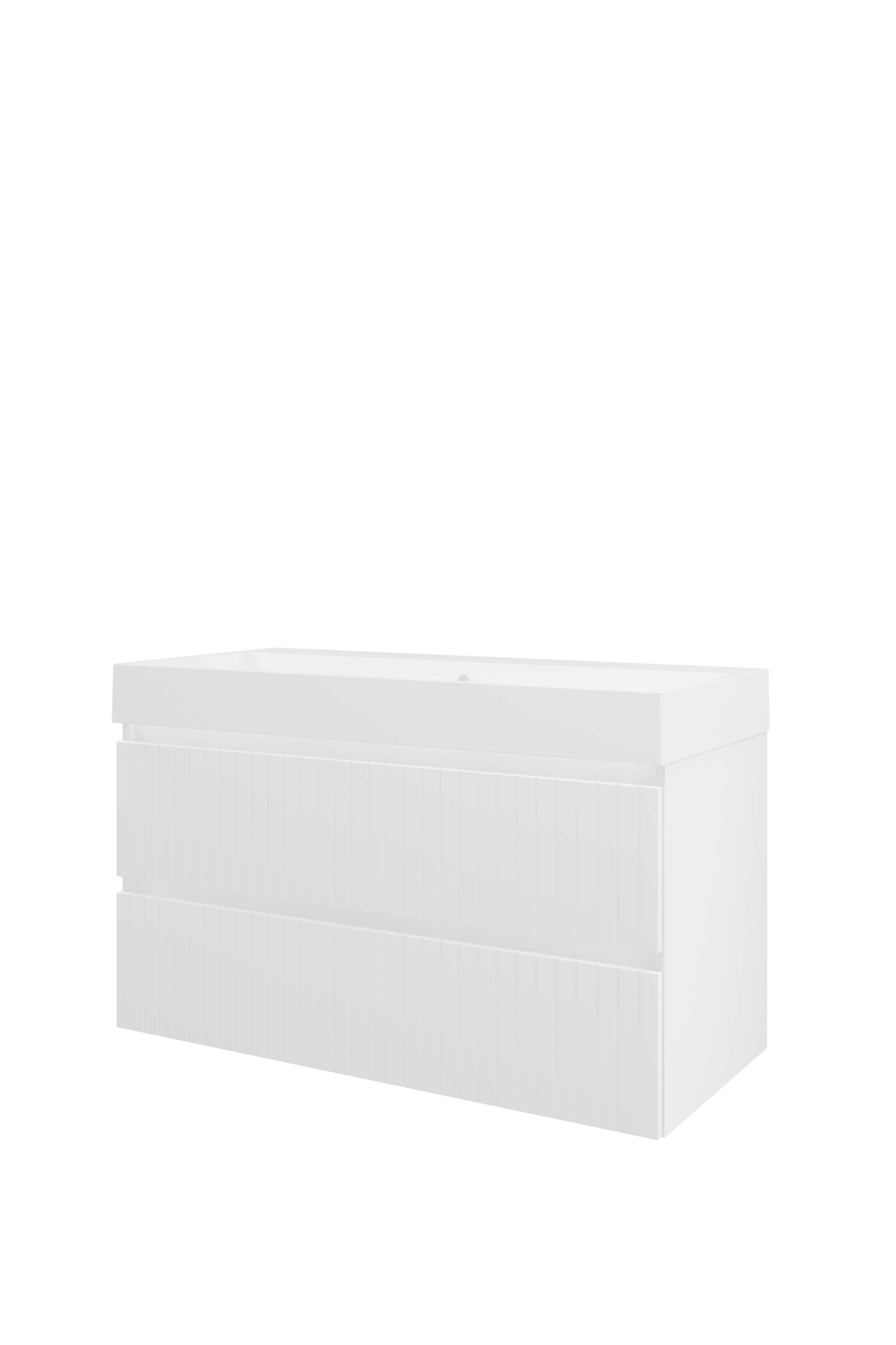 Proline Set polystone Loft wast. z. krgt. en onderkast sym. gefr. 1818755 Mat wit/ Mat wit 1000x460x620