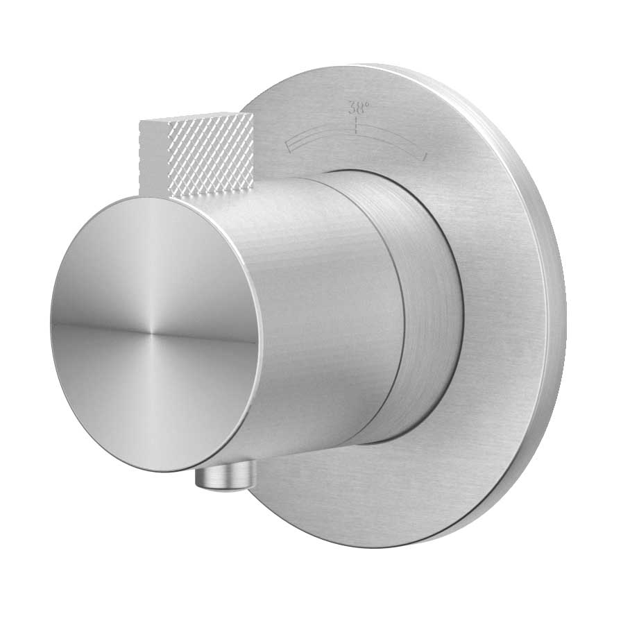 IVY Tribe Afbouwdeel inbouwthermostaat symmetry met rond rozet 6201331 RVS316 gebr.