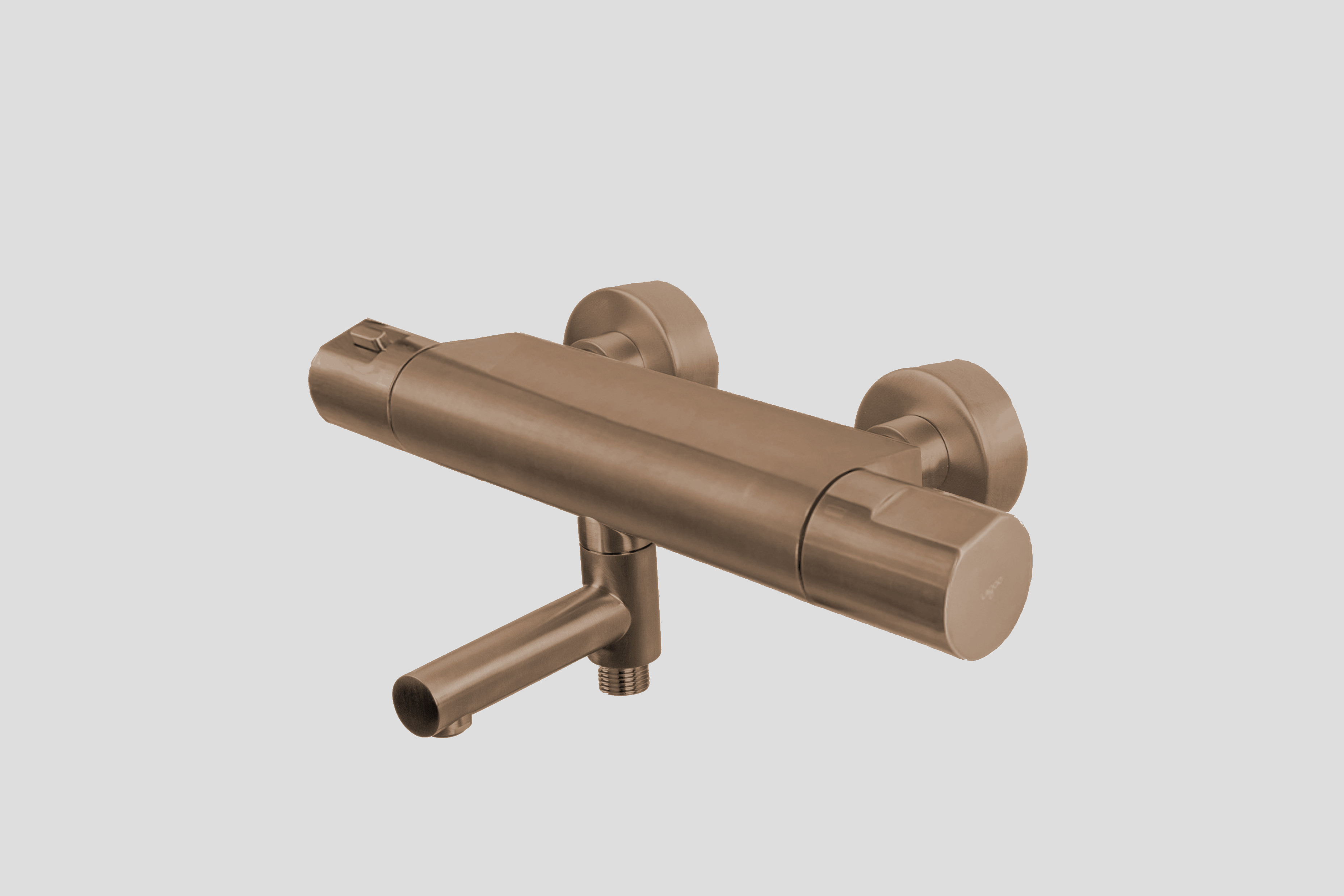 Lagoo Como Thermostatische badmengkraan m. uitloop en geintegreerd omstel CM3101BK Brushed Copper PVD