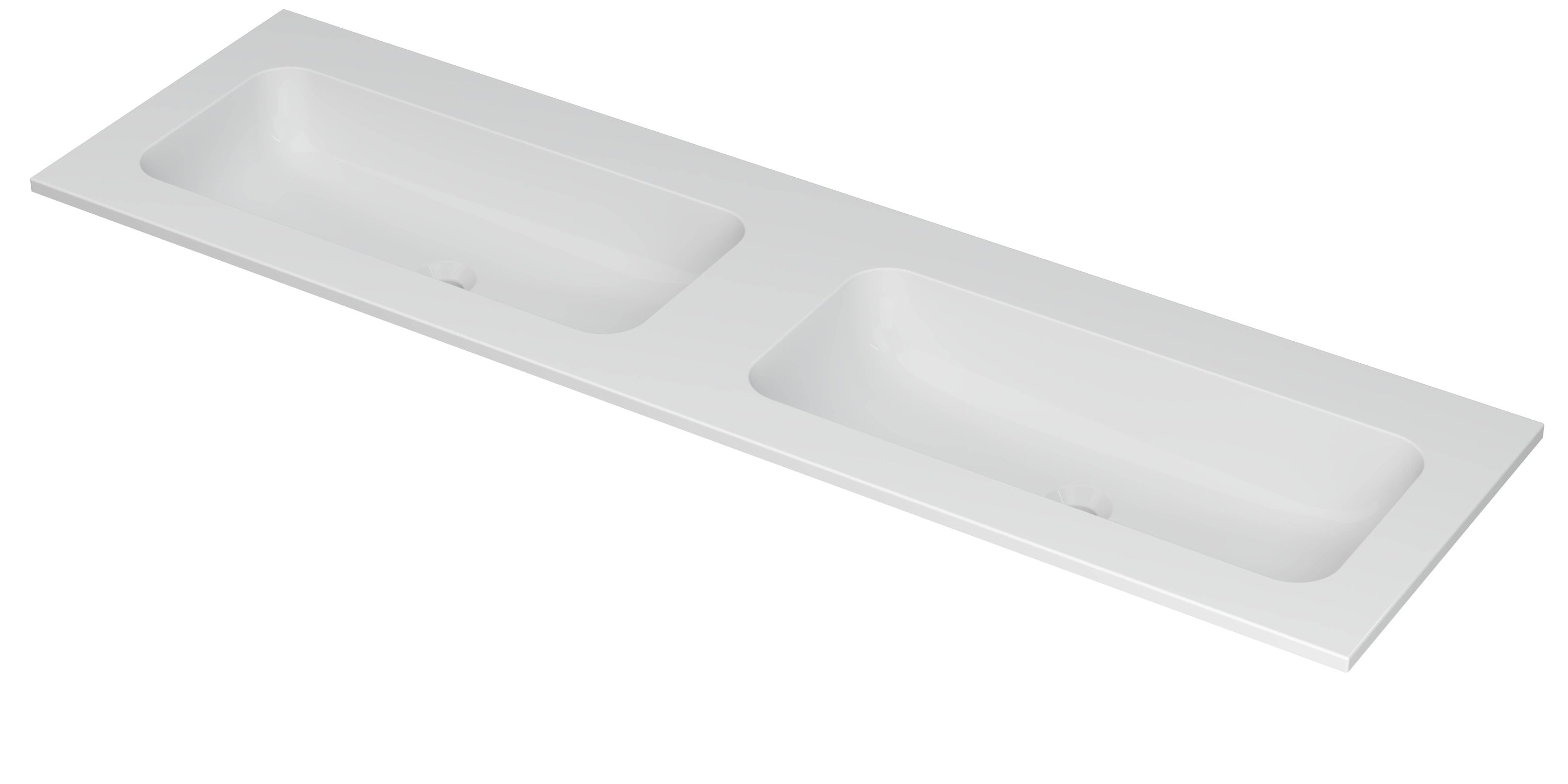 INK Aspekt wastafel pors. m. kom 45 dubbel z. krgt. 207250 m. wit H25xB15xD1600