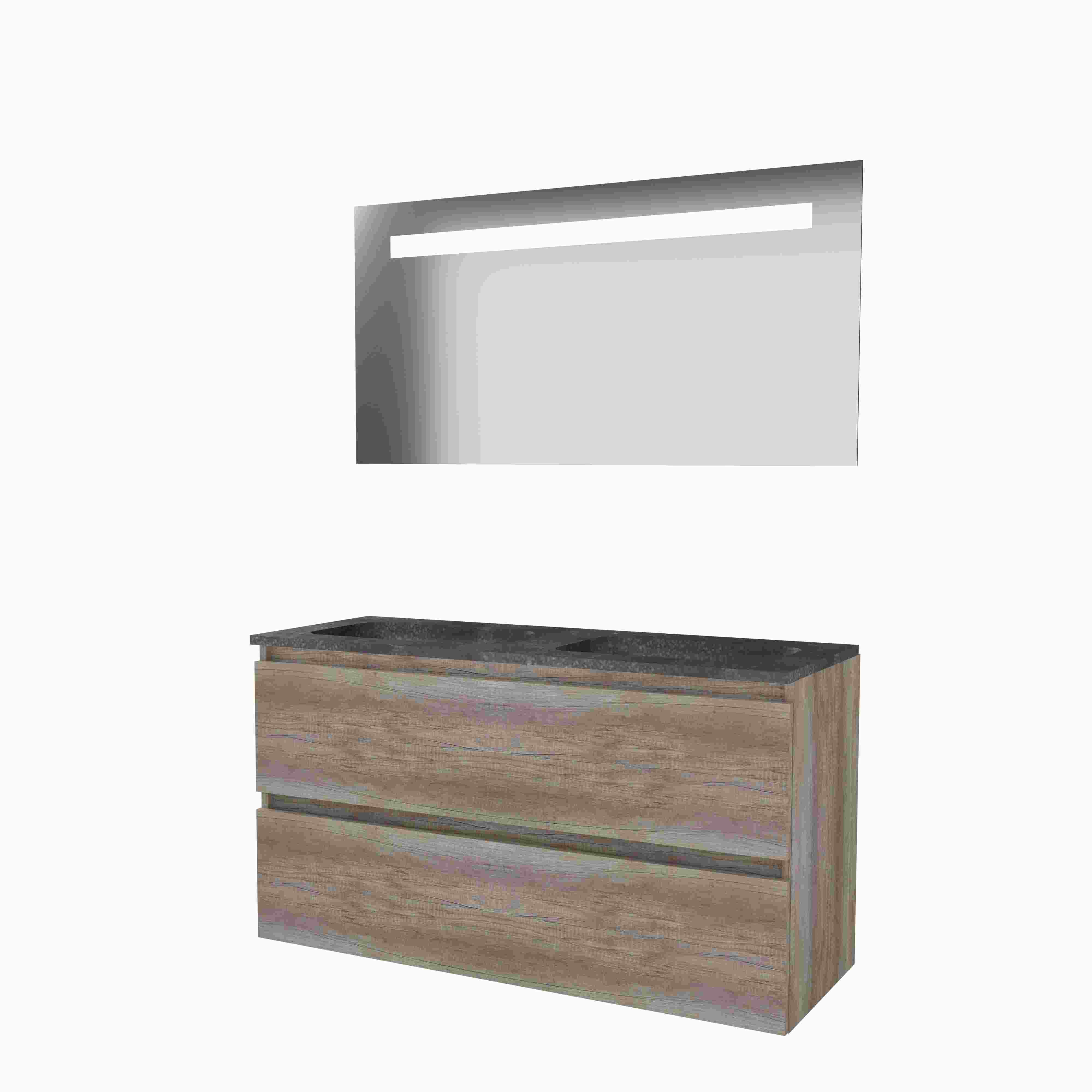 Basic Econom. 46 onderk. GL incl. 2 la + hardst. wast. z. krgt. incl. spg. m. geint. Led B1200xD460 Scotch Oak / 1813080
