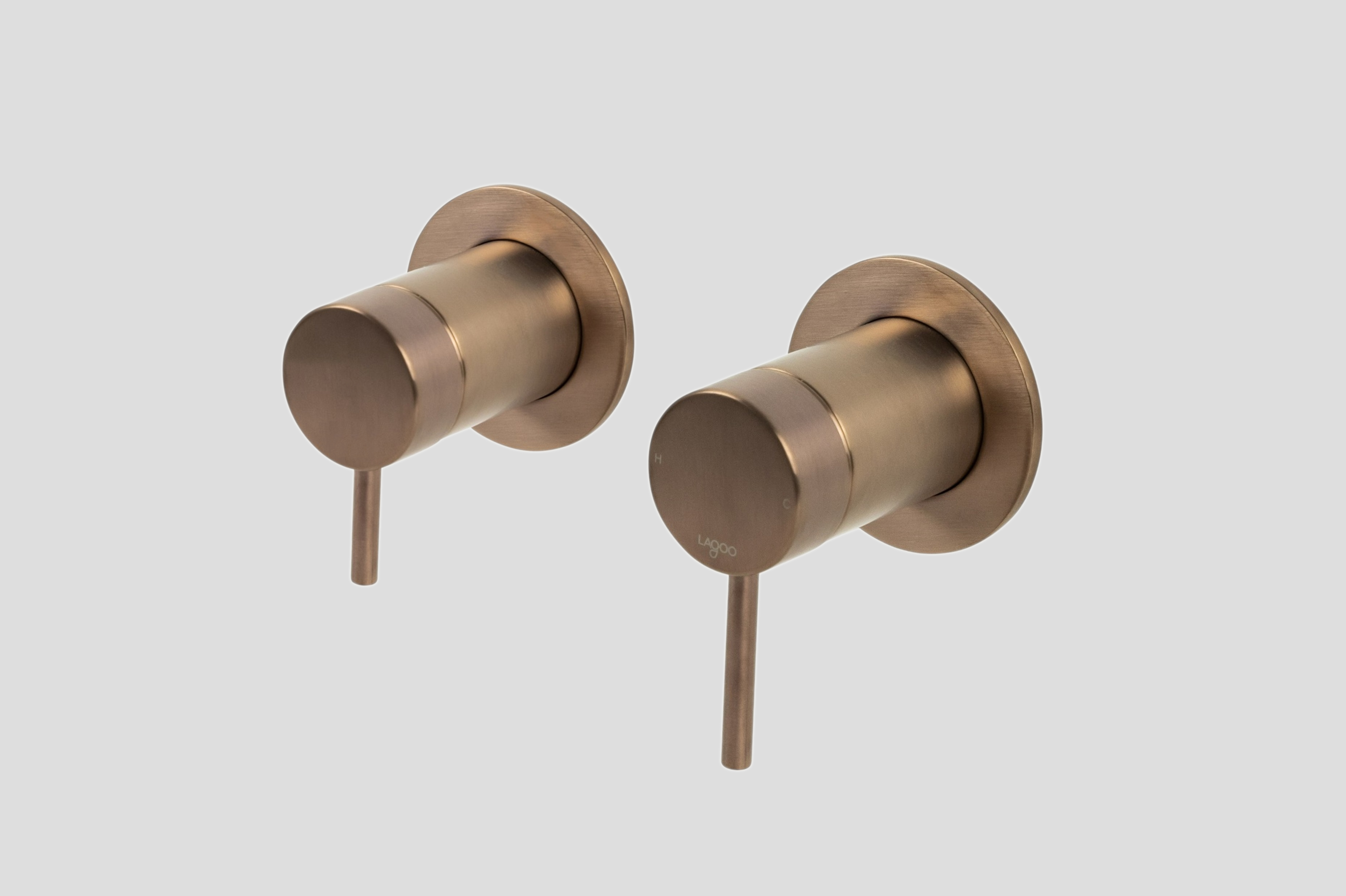 Lagoo Garda inbouw douche-/badmengkraan afb.deel met 2-weg omstel G2230BK Brushed Copper PVD