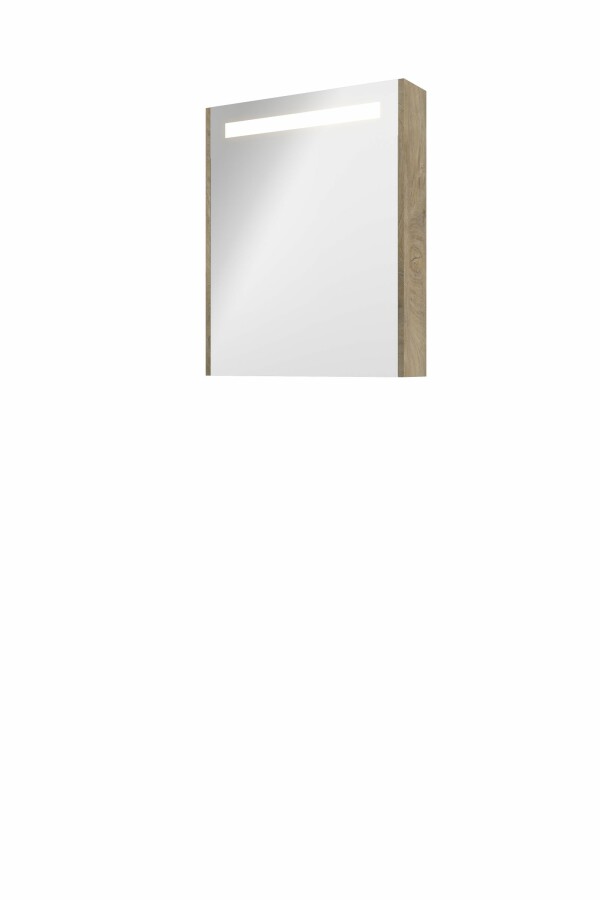 Proline spiegelkast Premium met geint. LED verl. 1 deur 1809351 Raw oak H740xB600xD140