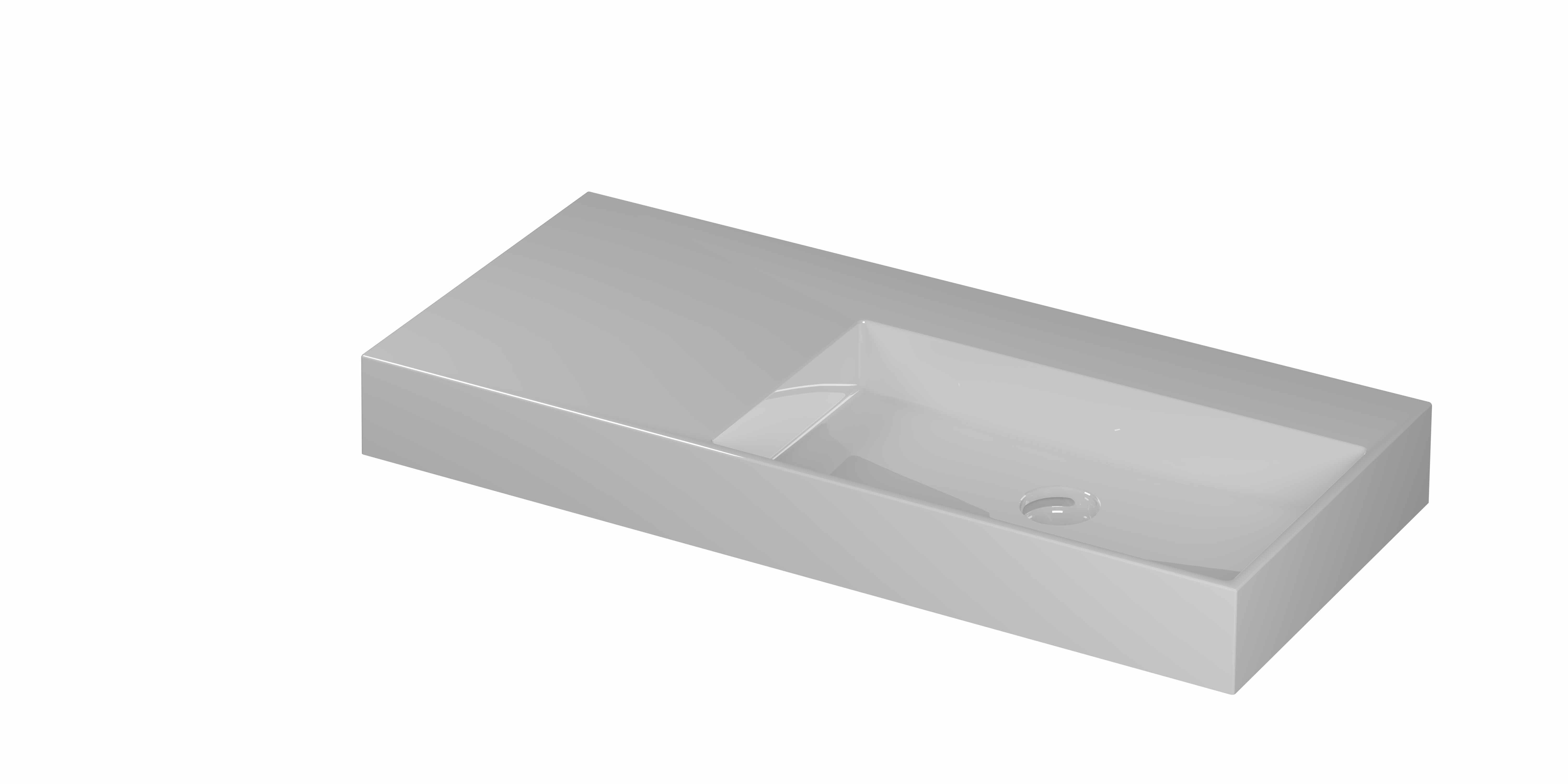 INK United wast. porselein rechts z. krgt. incl. keram. click plug en verb. overl. syst. 0206421 Glans wit 1000x450x110