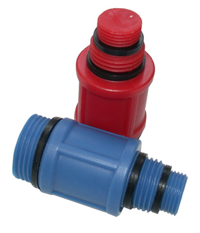 Kunststof bouwstop 3/8 1/2 3/4 Rood