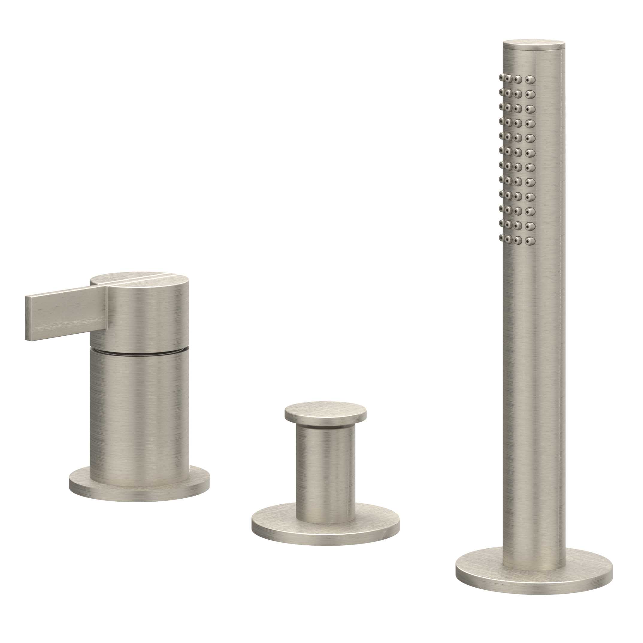 IVY Pact Badrandcombinatie 3-gats m/uittrekbare handd zonder uitloop 6302103 gebr. nickel PVD