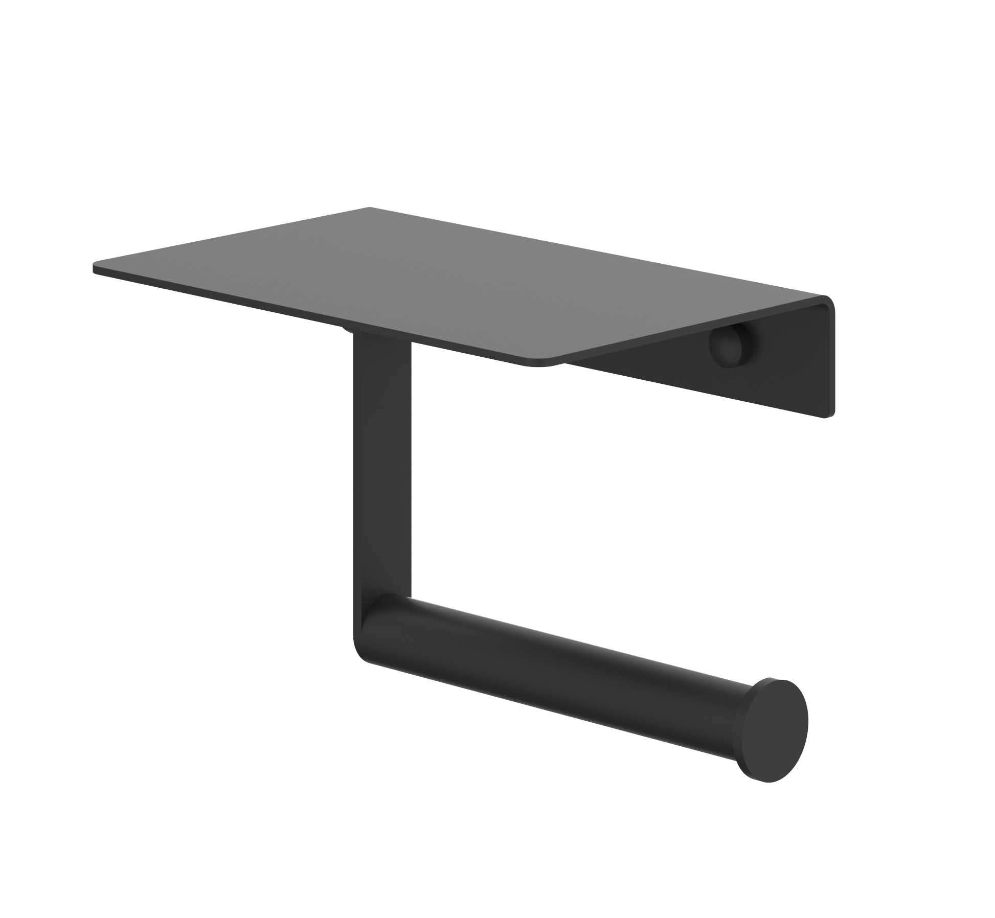 IVY Toiletrolhouder met platteau 6500502 Mat zwart PED